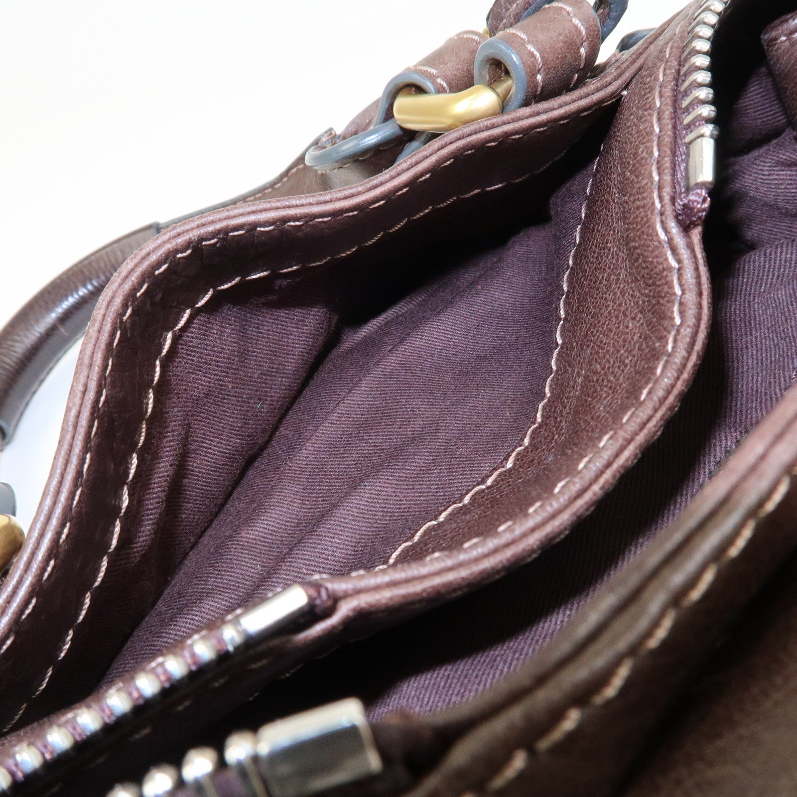 Chloe Paddington MINI Leather Hand Bag Shoulder Bag Brown