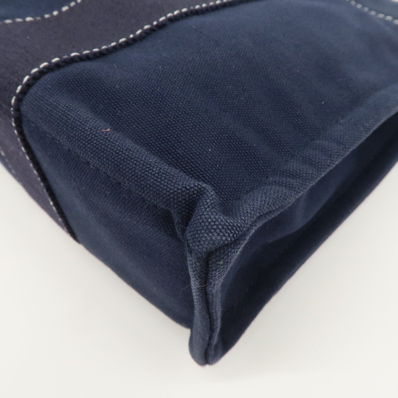 HERMES Deauville PM Cotton Tote Bag Hand Bag Navy