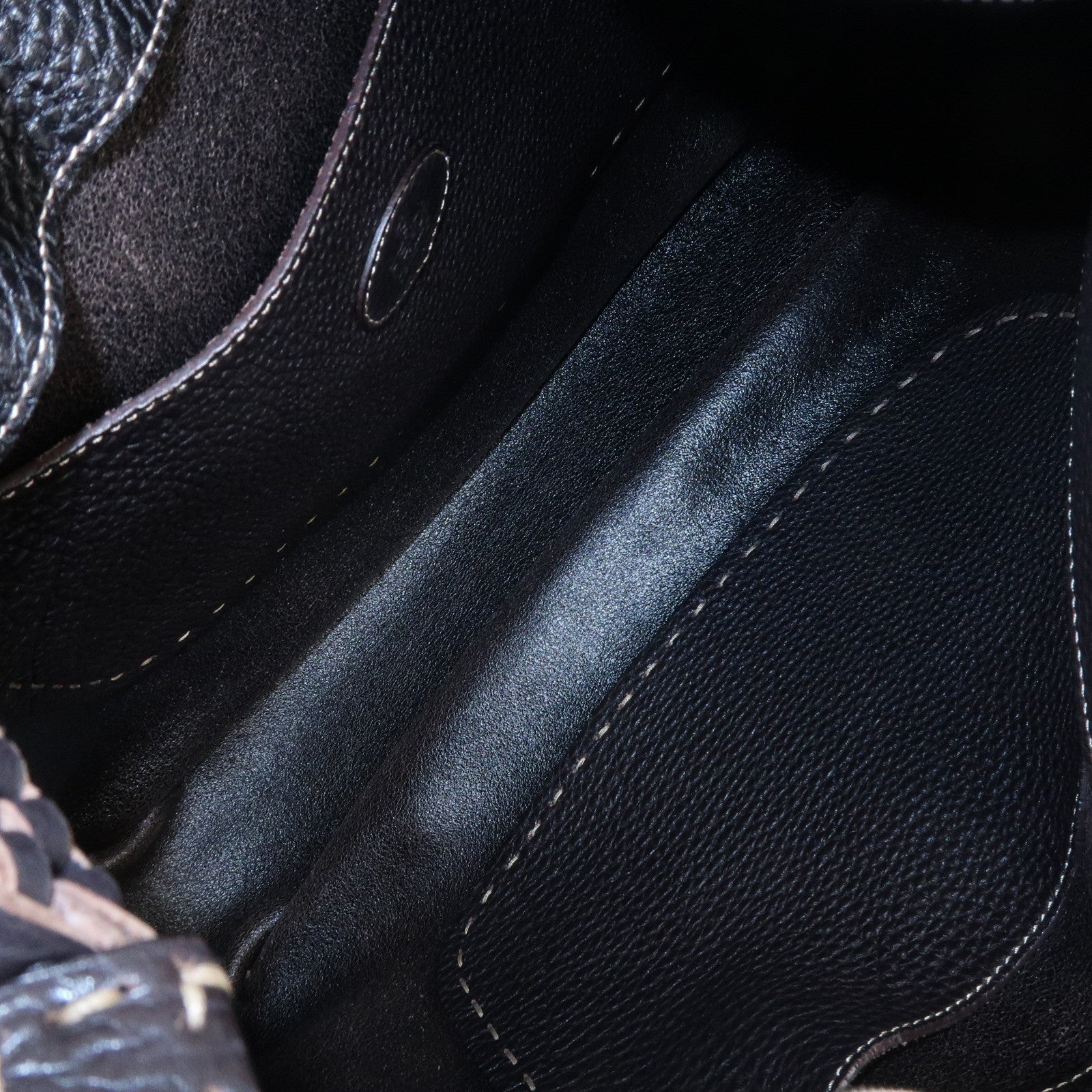 FENDI Selleria Leather Shoulder Bag Hand Bag Brown 8BR582 Used