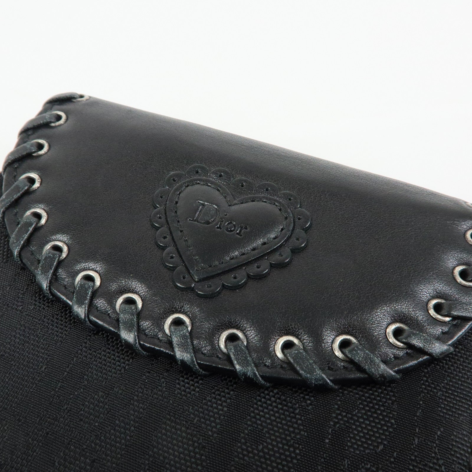 Christian Dior Trotter Ethnic Line Heart Bi-fold Compact Wallet