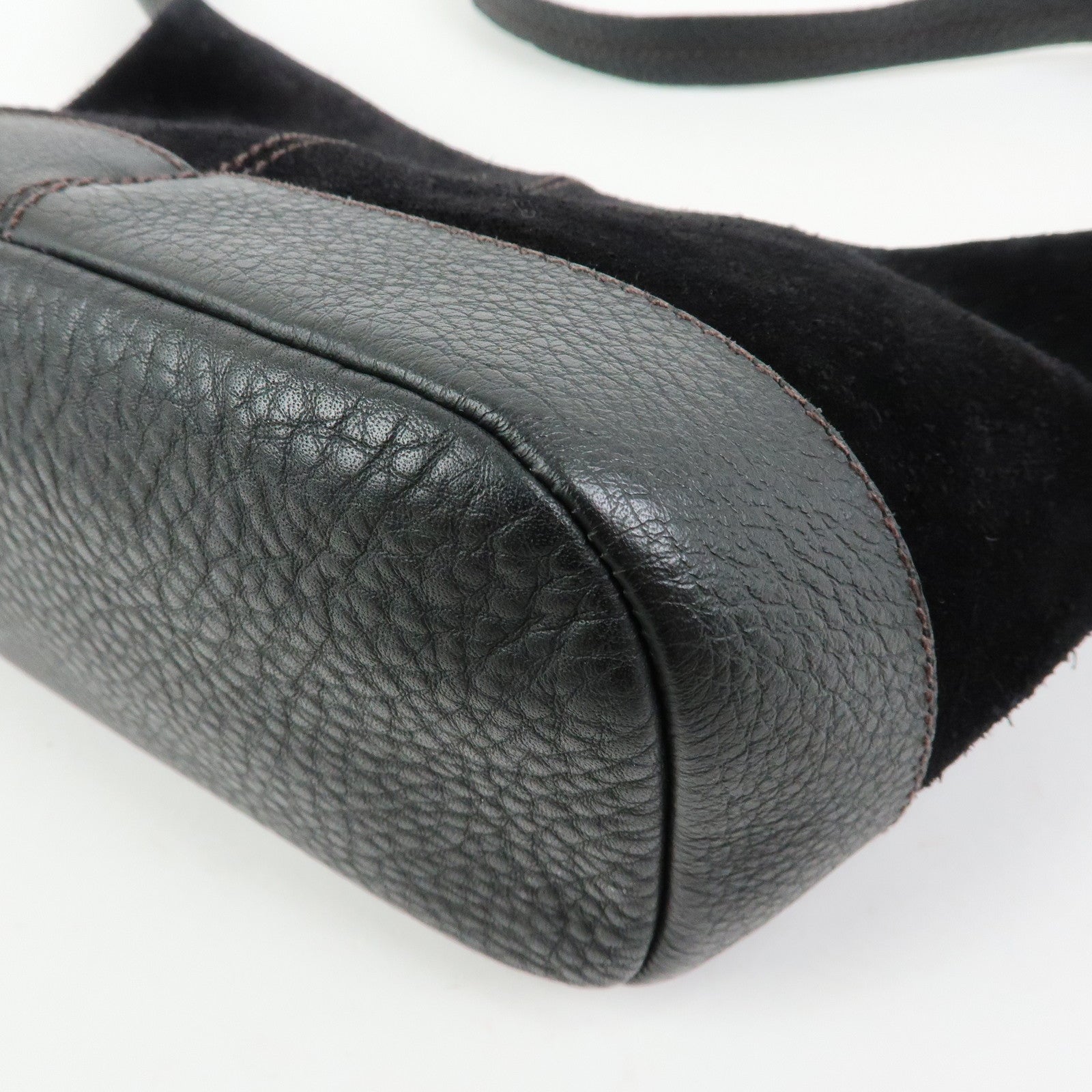 MIU MIU Suede Leather Shoulder Bag Crossbody Bag Black