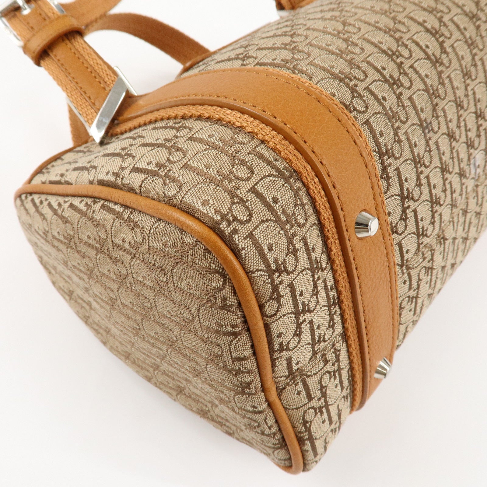 Christian Dior Trotter Canvas Leather Mini Boston Bag Hand Bag Used