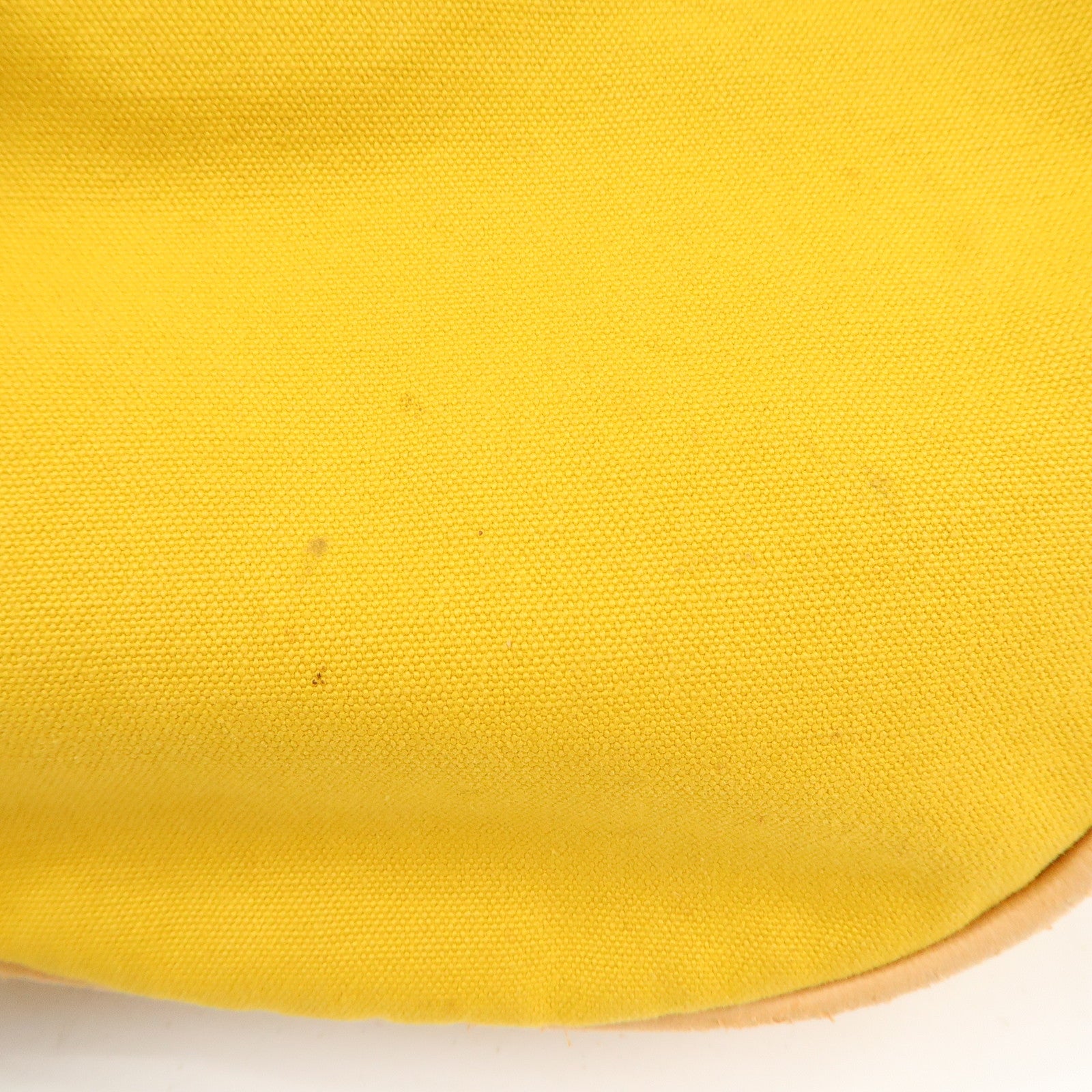 HERMES Canvas Leather Porochon Mimil PM Drawstring Backpack Yellow