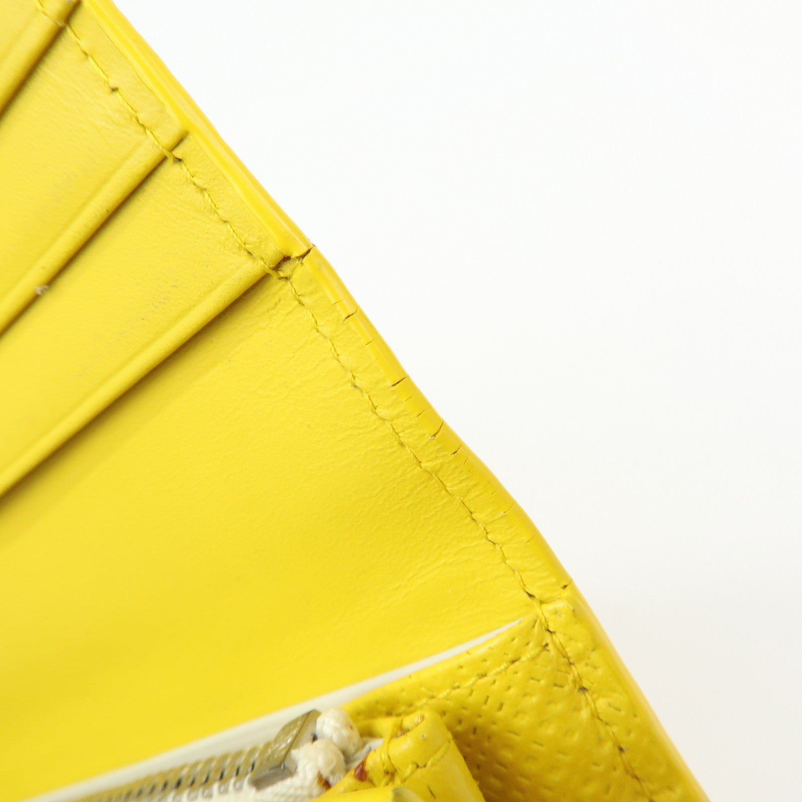 LOEWE Anagram Calf Bi-fold Leather Long Wallet Yellow