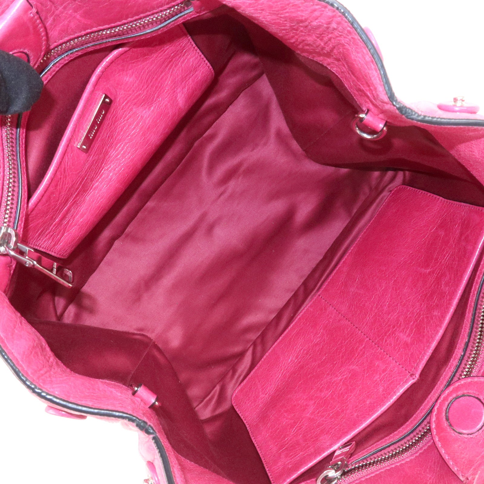MIU MIU Logo 2Way Bag Hand Bag Shoulder Bag Pink