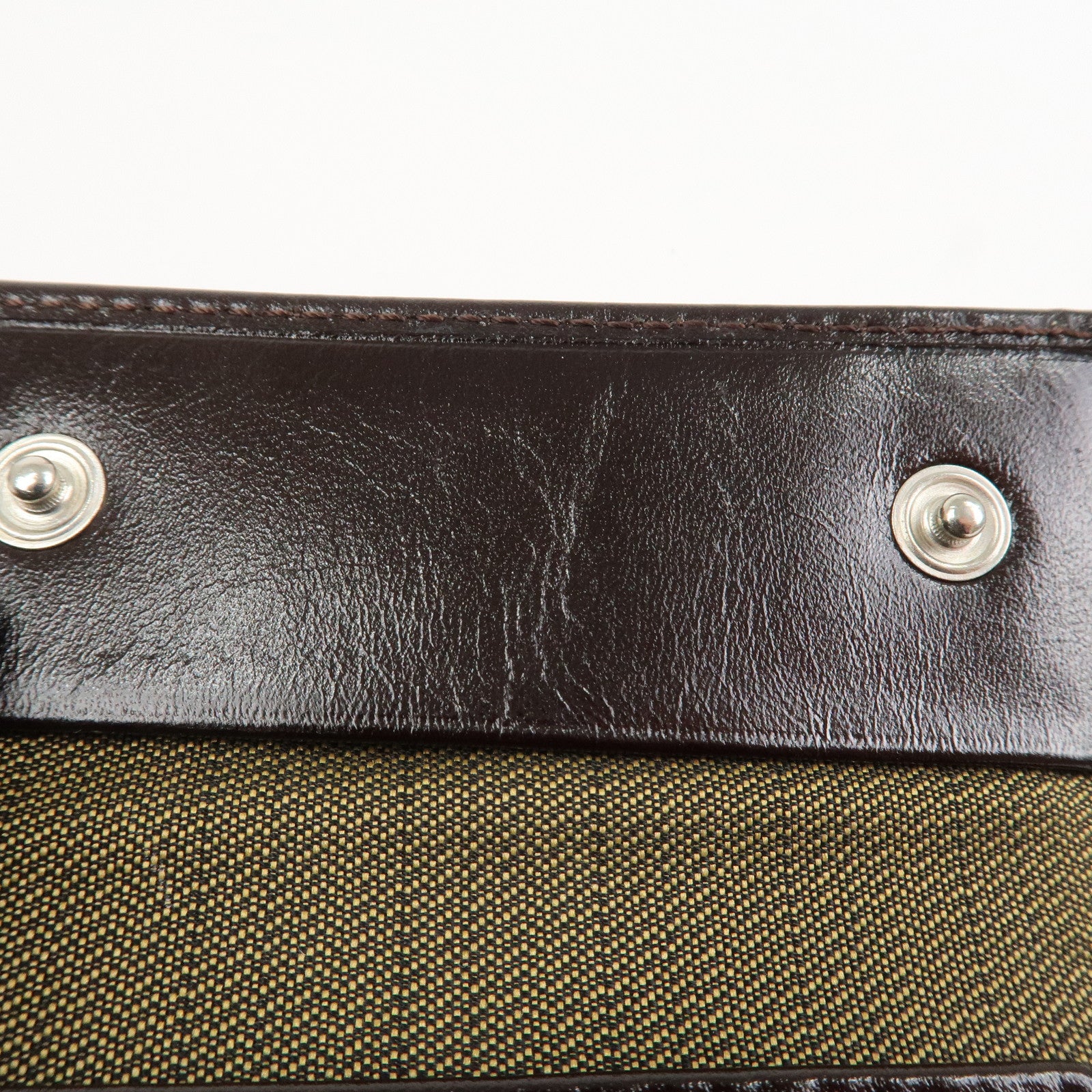 FENDI Zucca Canvas Leather 6 Ring Key Case Brown 10163