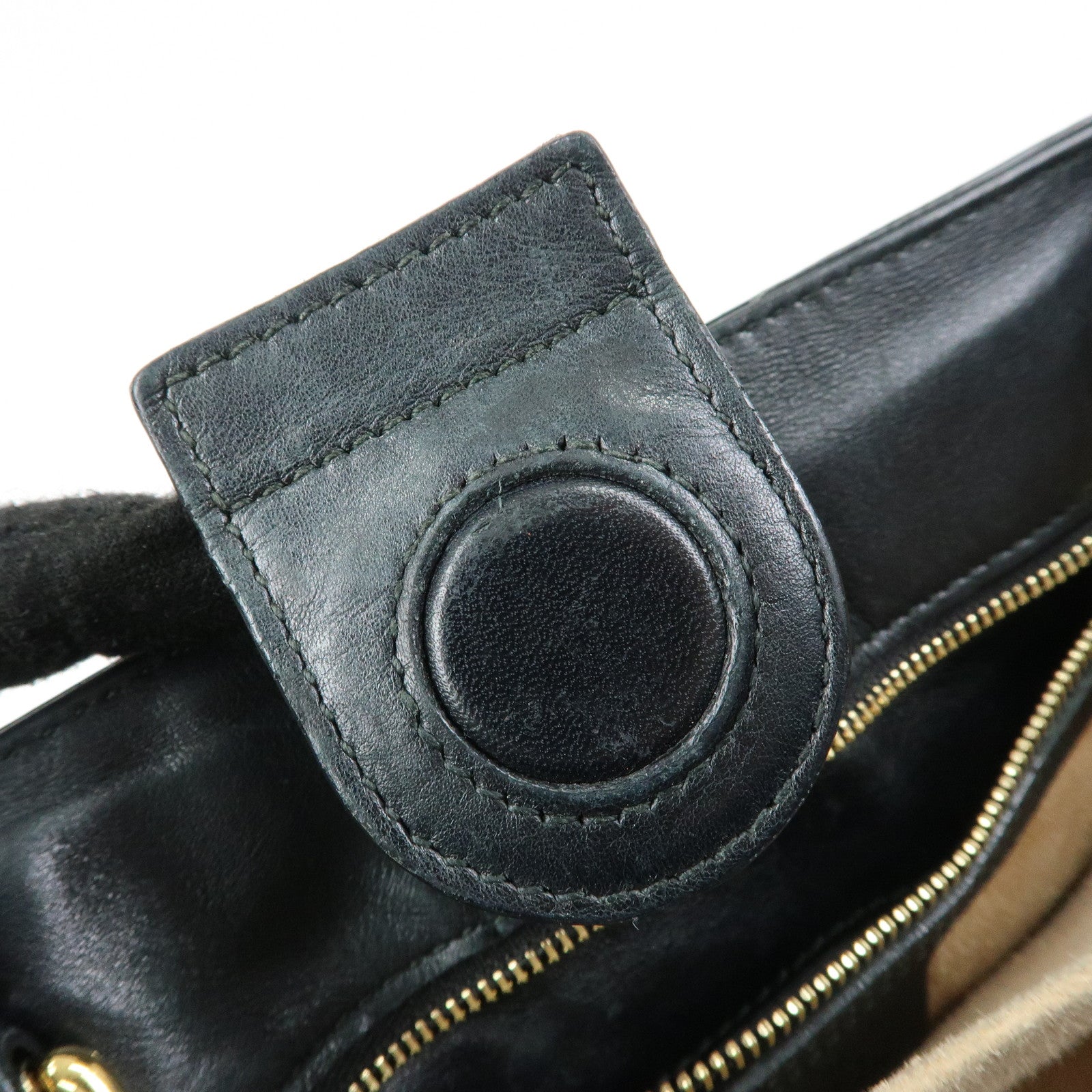 GUCCI Sylvie Sherry Canvas Leather 2Way Shoulder Bag Black 460331