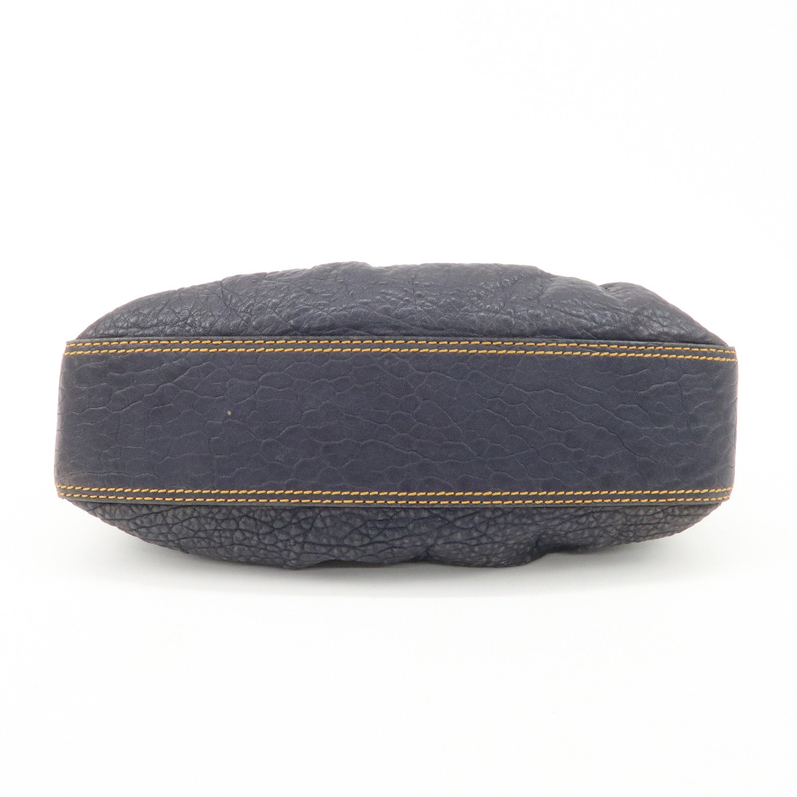 FENDI Leather Patent Leather shoulder Bag Belt Navy 8BR551