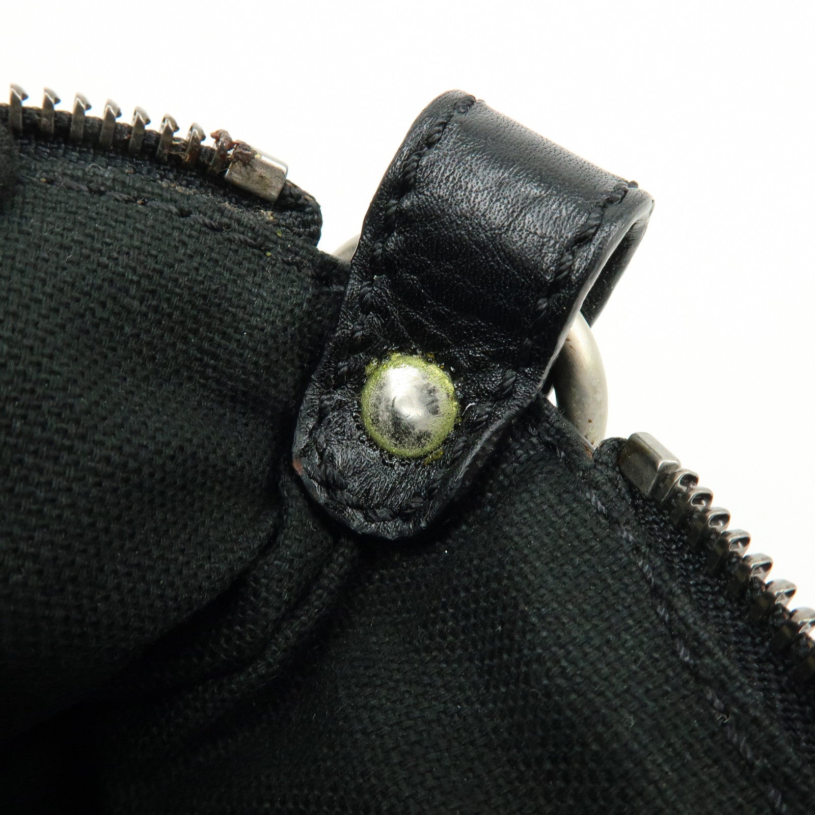 BURBERRY Canvas Leather Plaid Shoulder Bag Black Green