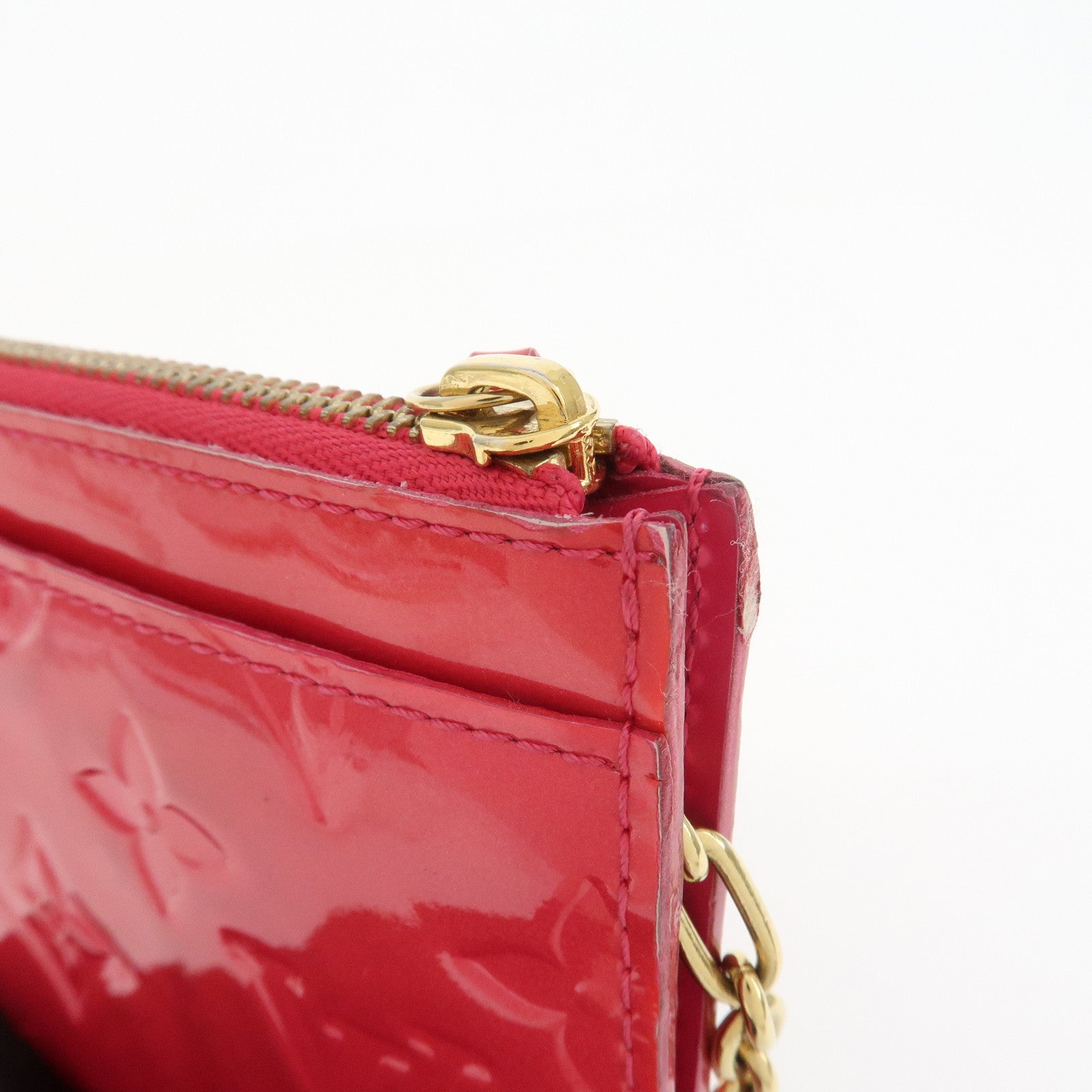 Louis Vuitton Monogram Vernis Leather Pochette Cles NM Pink M93637