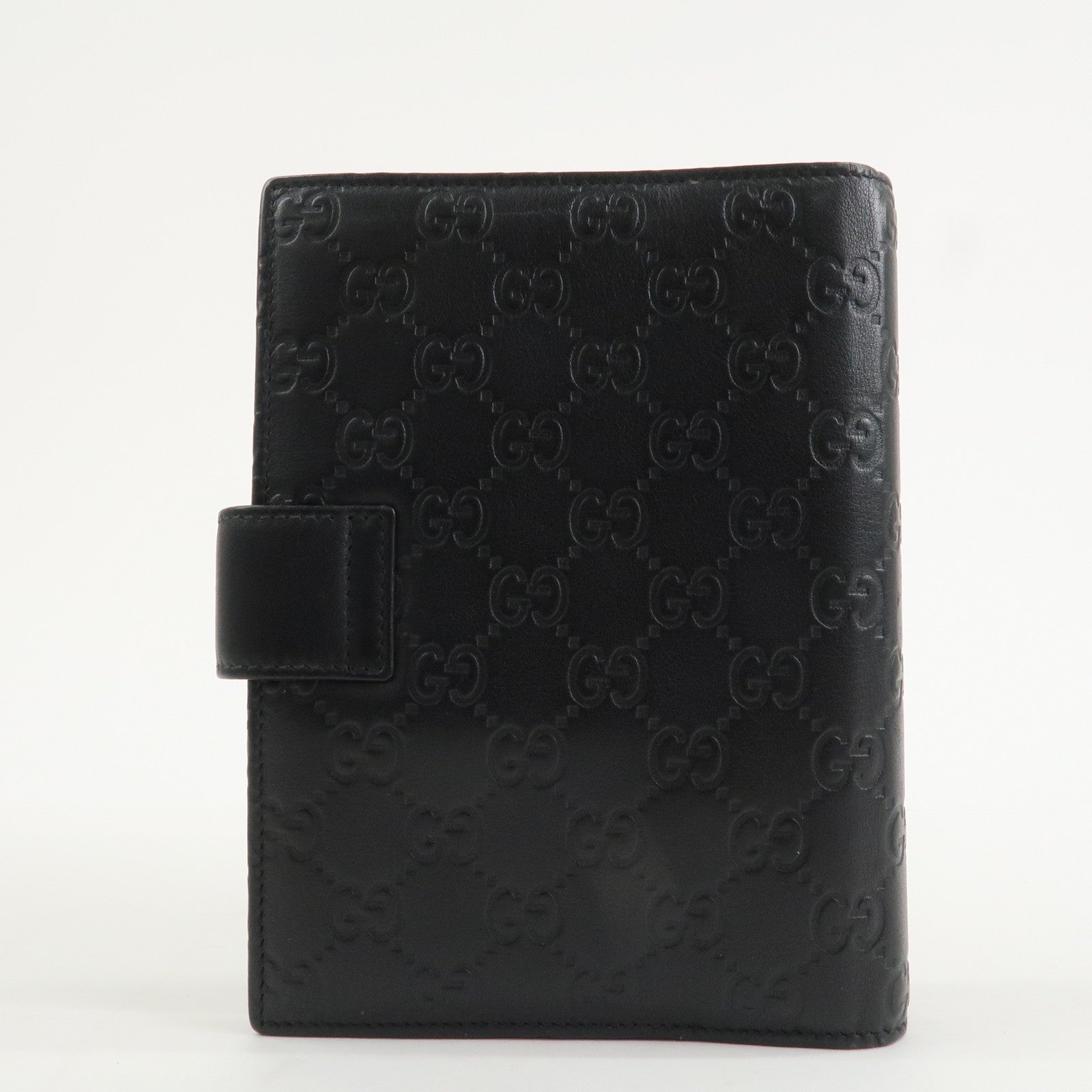 GUCCI Guccissima Leather Agenda Planner Cover Black 115241 Used