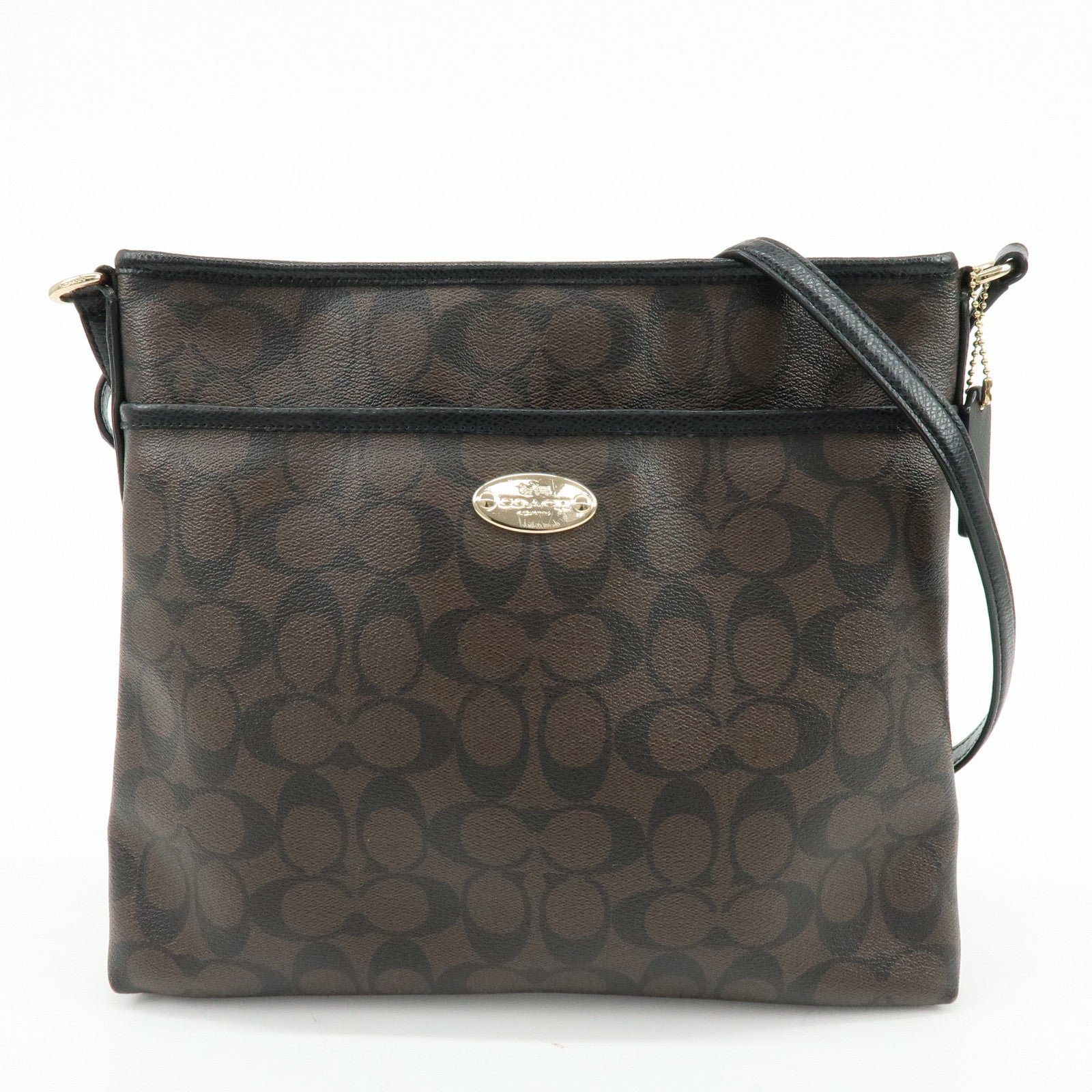 COACH Signature Margot Set of 2 PVC Leather Shoulder Hand Bag Brown