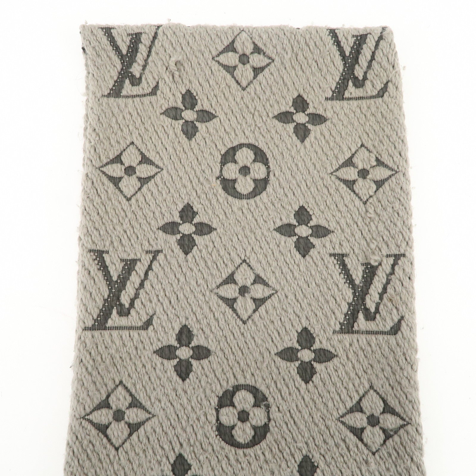Louis Vuitton Monogram Escharp Logomania Scarf Gris Perle M74742