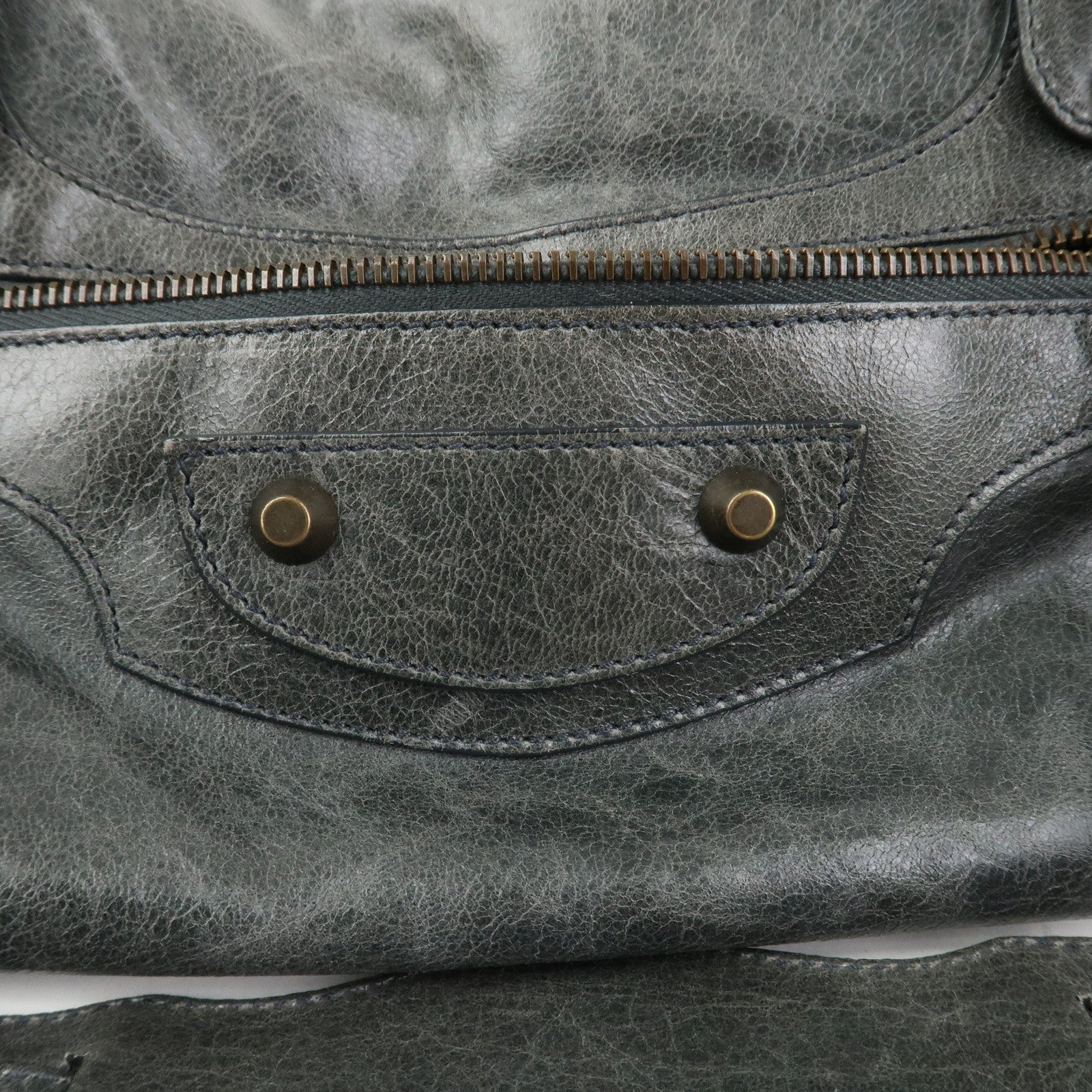BALENCIAGA The Twiggy Leather 2Way Bag Shoulder Bag Gray 128523