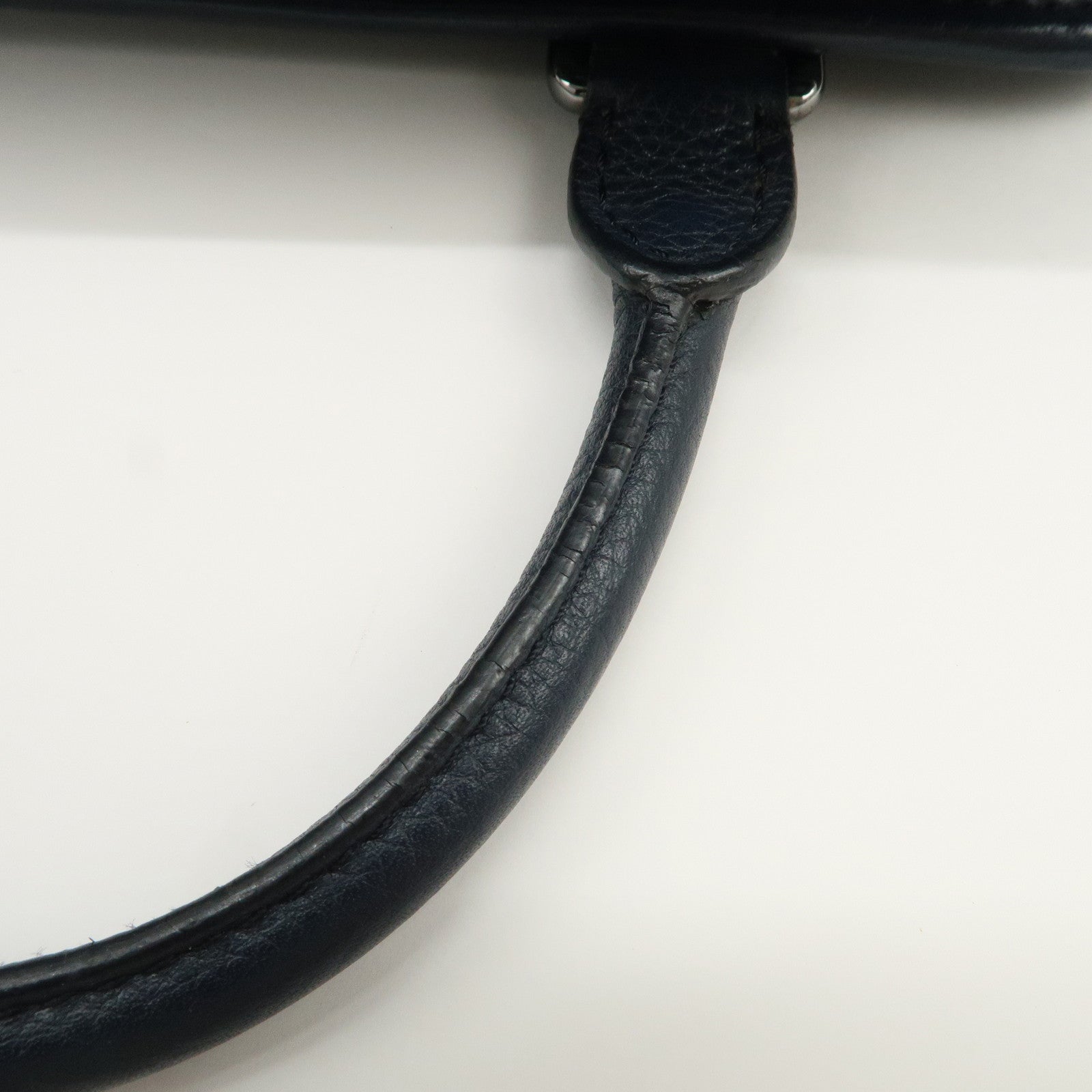 LOEWE Amazona Cruz Leather 2Way Bag Hand Bag Shoulder Bag Navy