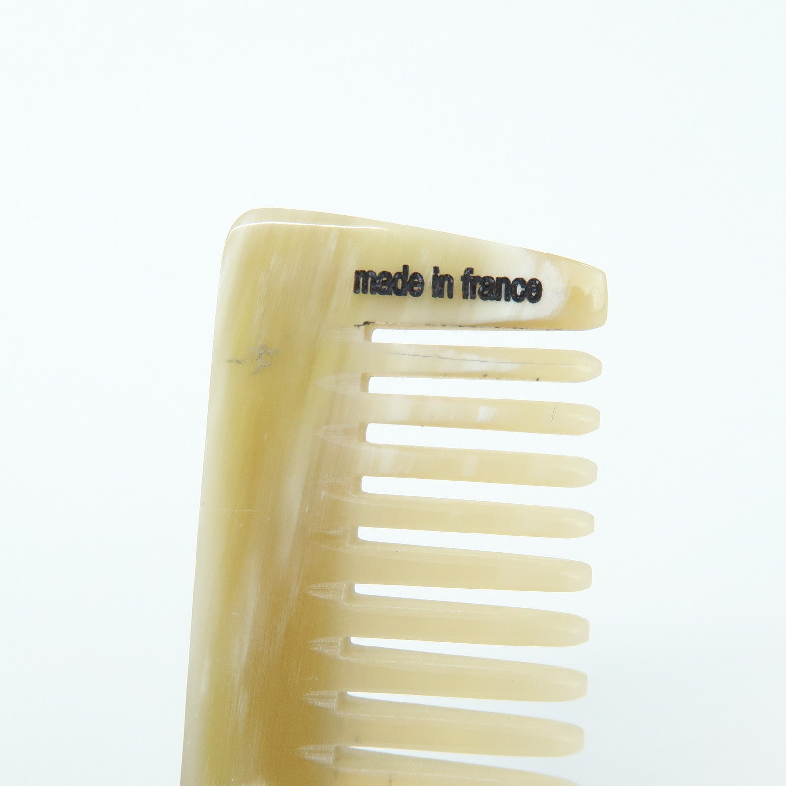 HERMES Etui Peigne Plastic Hair Comb & Leather Case Brown Orange