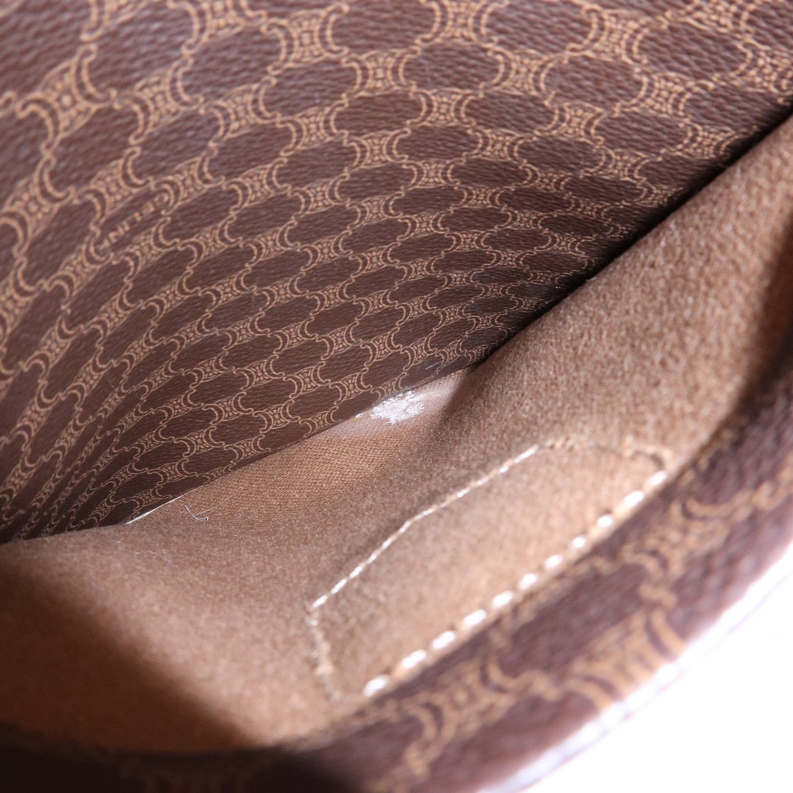 CELINE Macadam PVC Leather Tote Bag Shoulder Bag Brown