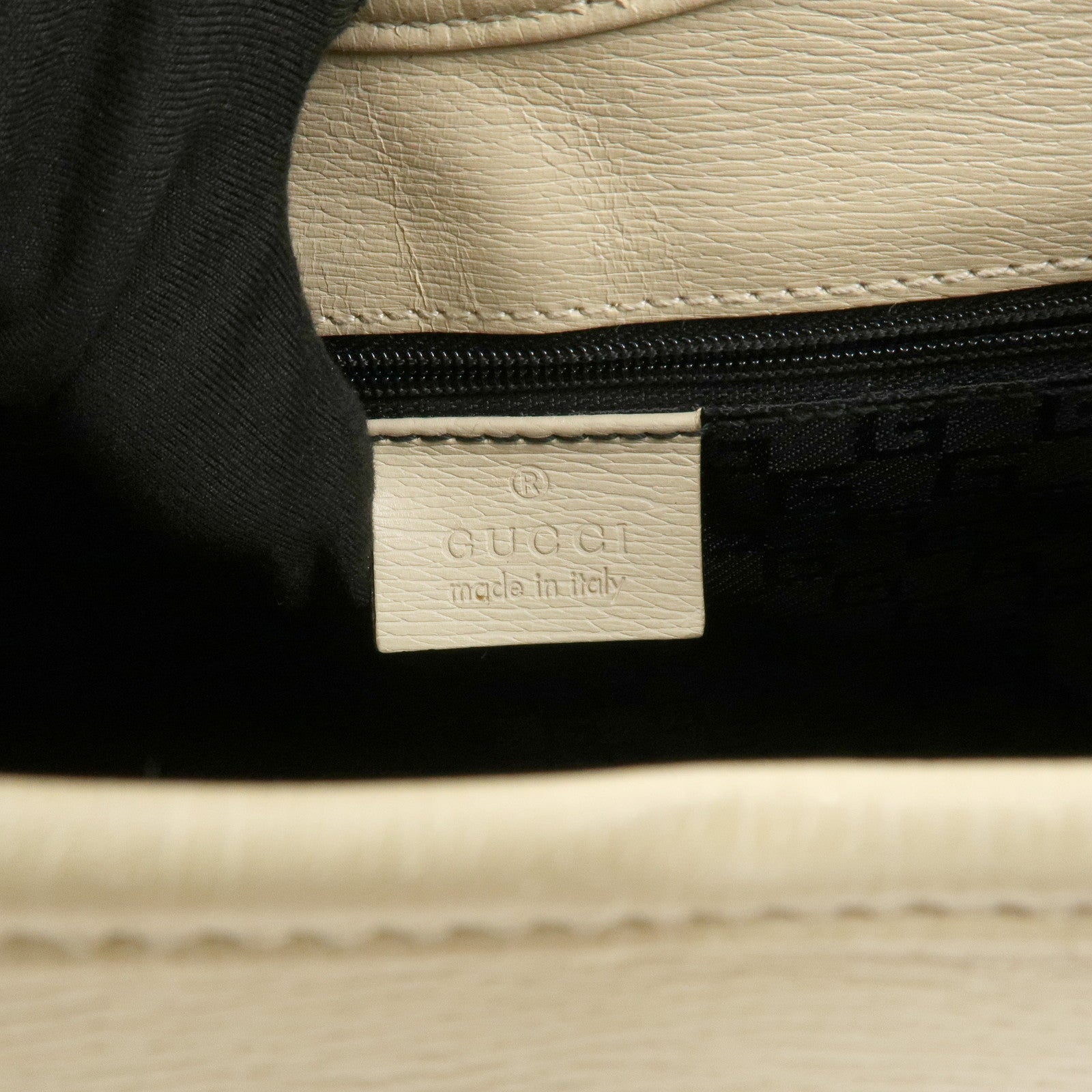 GUCCI Jackie Leather Shoulder Bag Hand Bag Light Beige 002 1067 Used