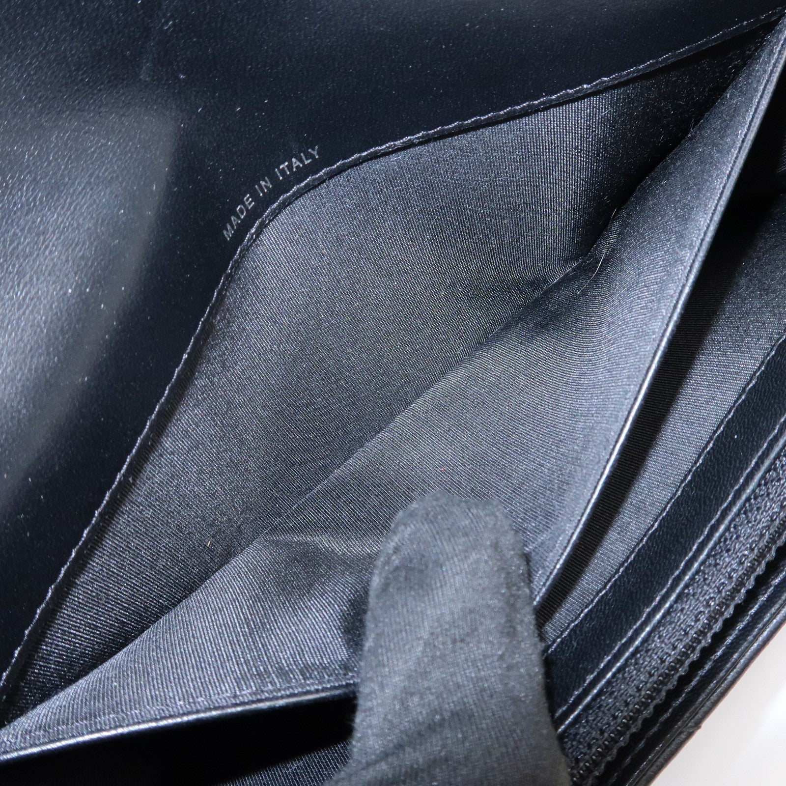 CHANEL COCO Mark V Stitch Leather Flap Long Wallet Black A81217