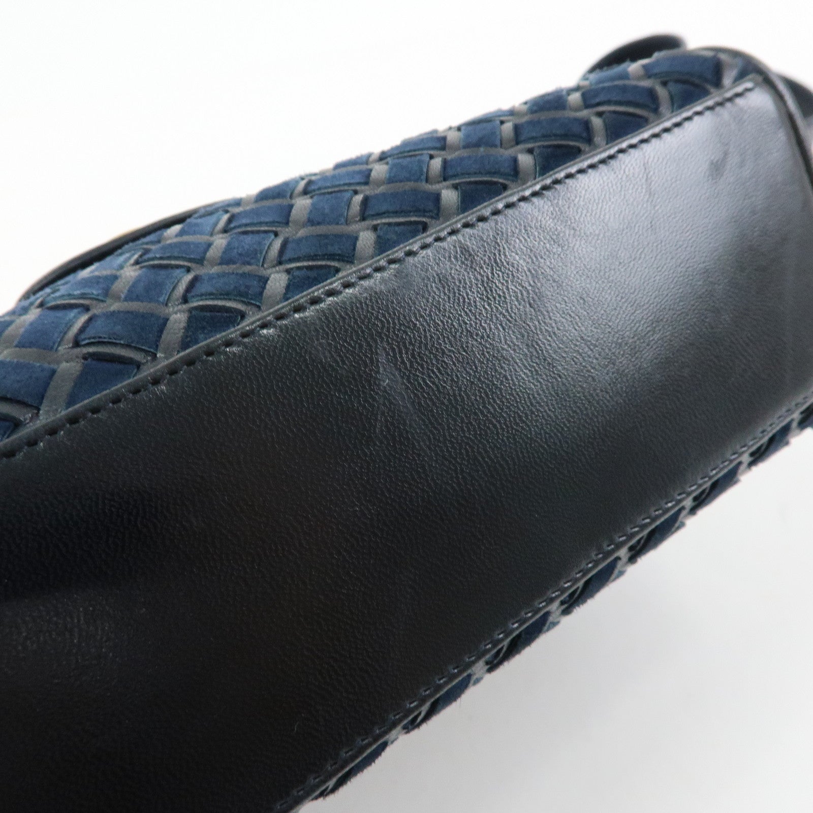 BALLY Suede Leather Shoulder Bag Crossbody Bag Dark Navy