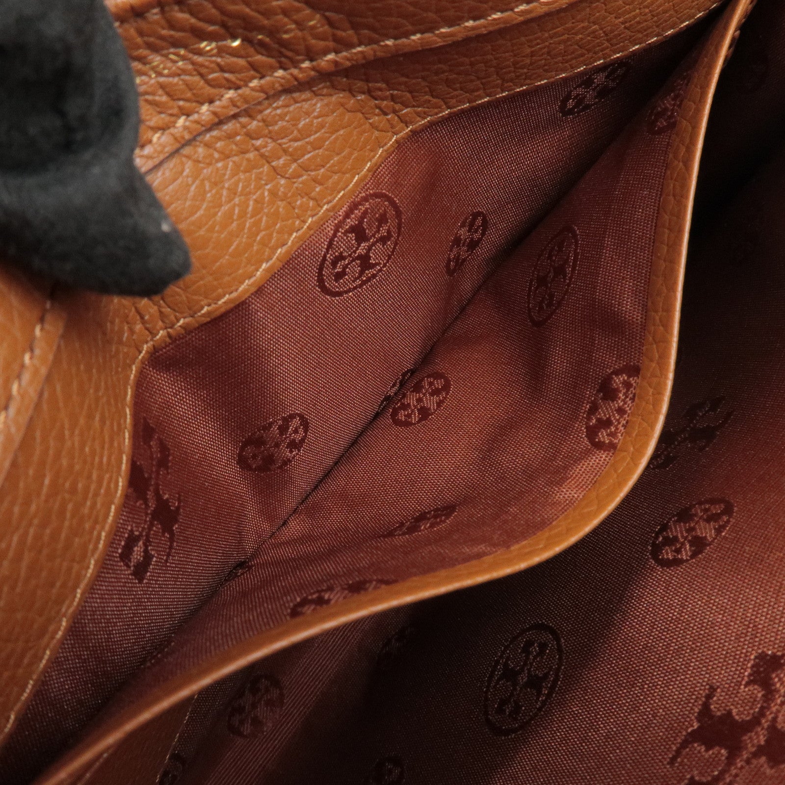 TORY BURCH Double T Leather Shoulder Bag Crossbody Bag Brown