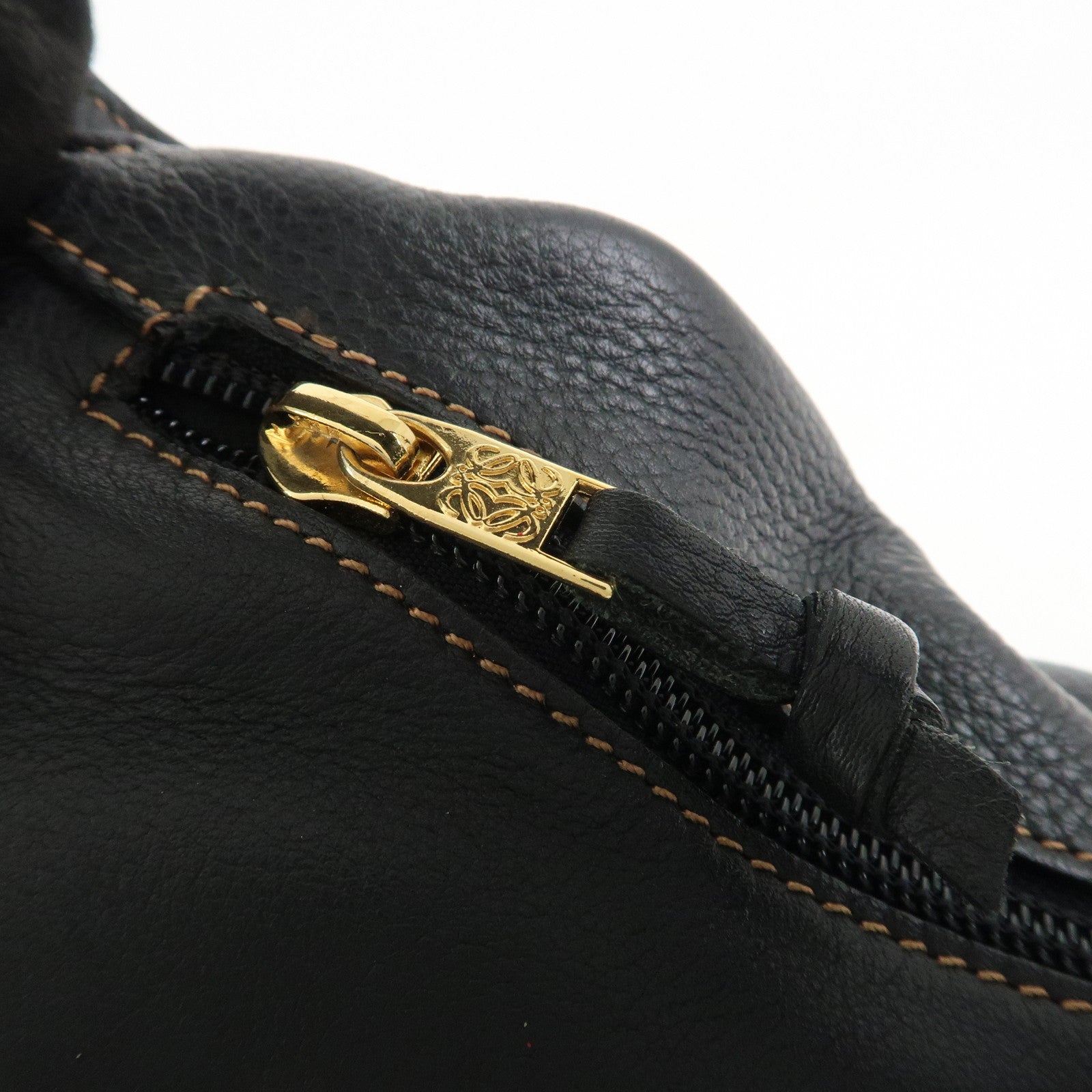 LOEWE Anagram Leather 2WAY Bag Shoulder Bag Hand Bag Black