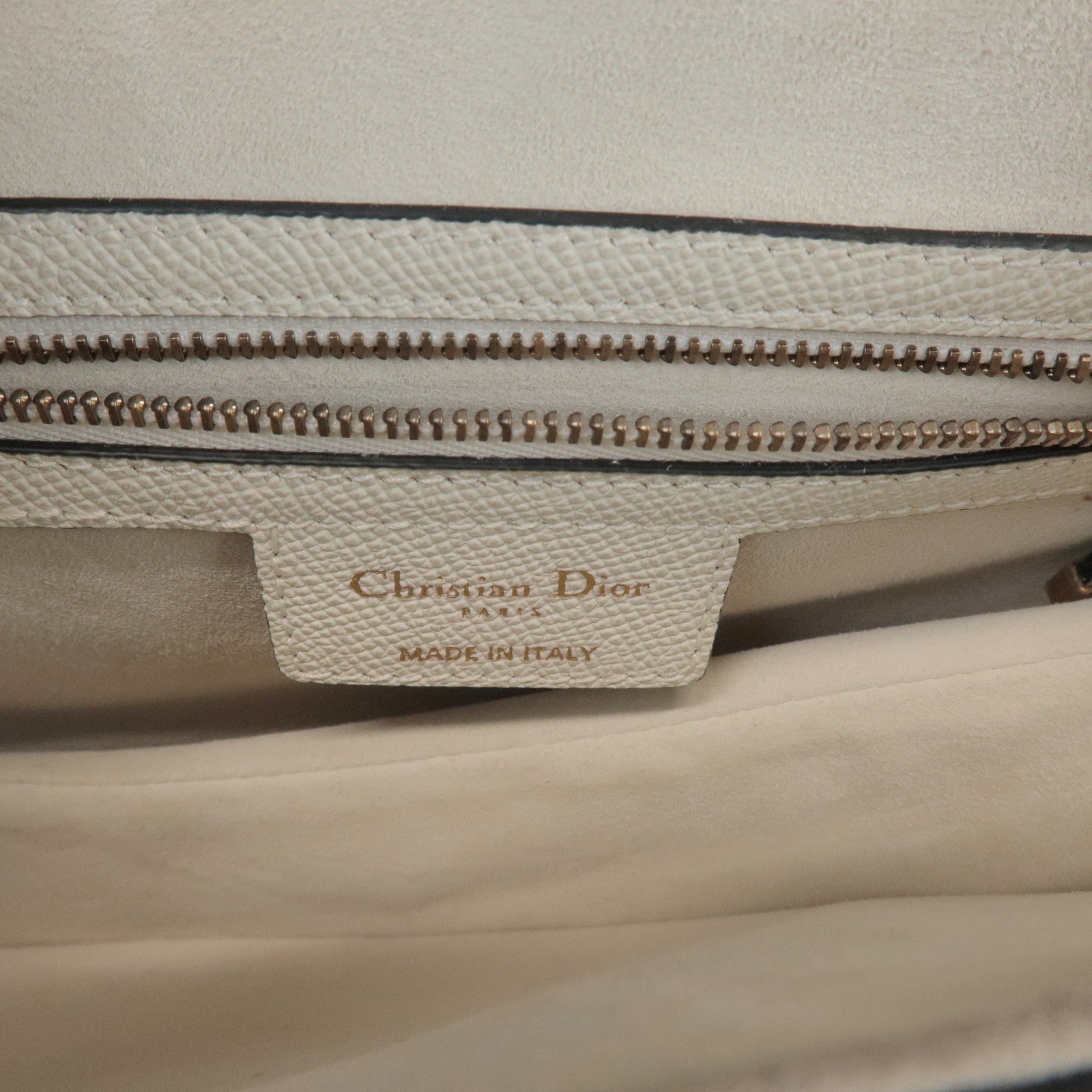 Christian Dior Leather Saddle Bag Hand Bag Shoulder Bag White