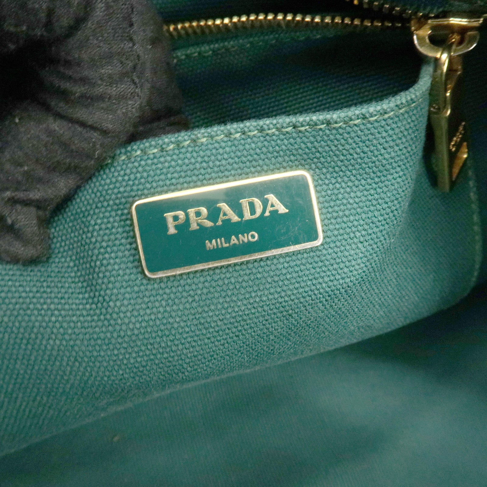 PRADA Triangle Logo Canapa Canvas 2Way Bag Shoulder Hand Bag Green