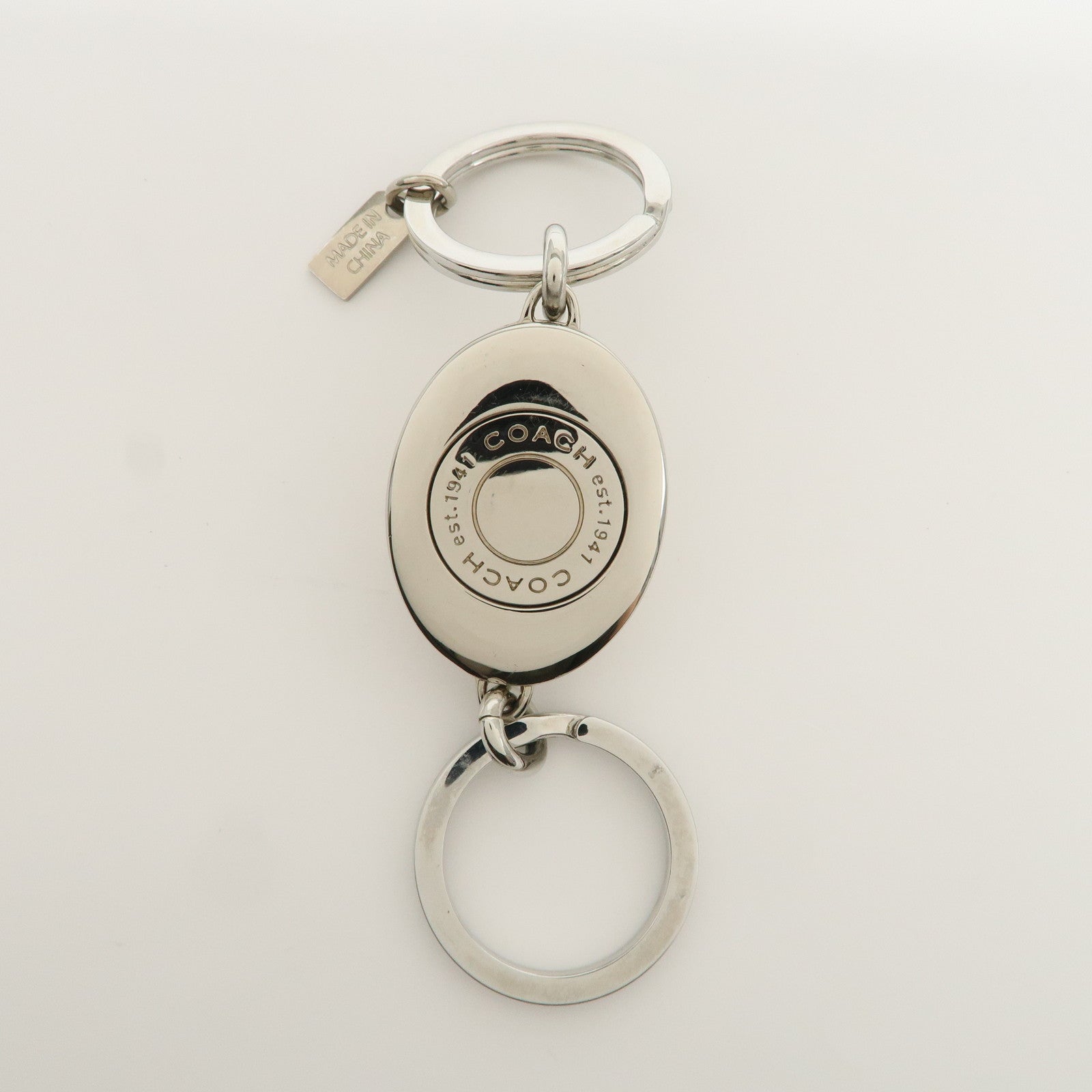 COACH Set Of 3 Bag Charm Key Charm Metal Red Pink Heart Flower