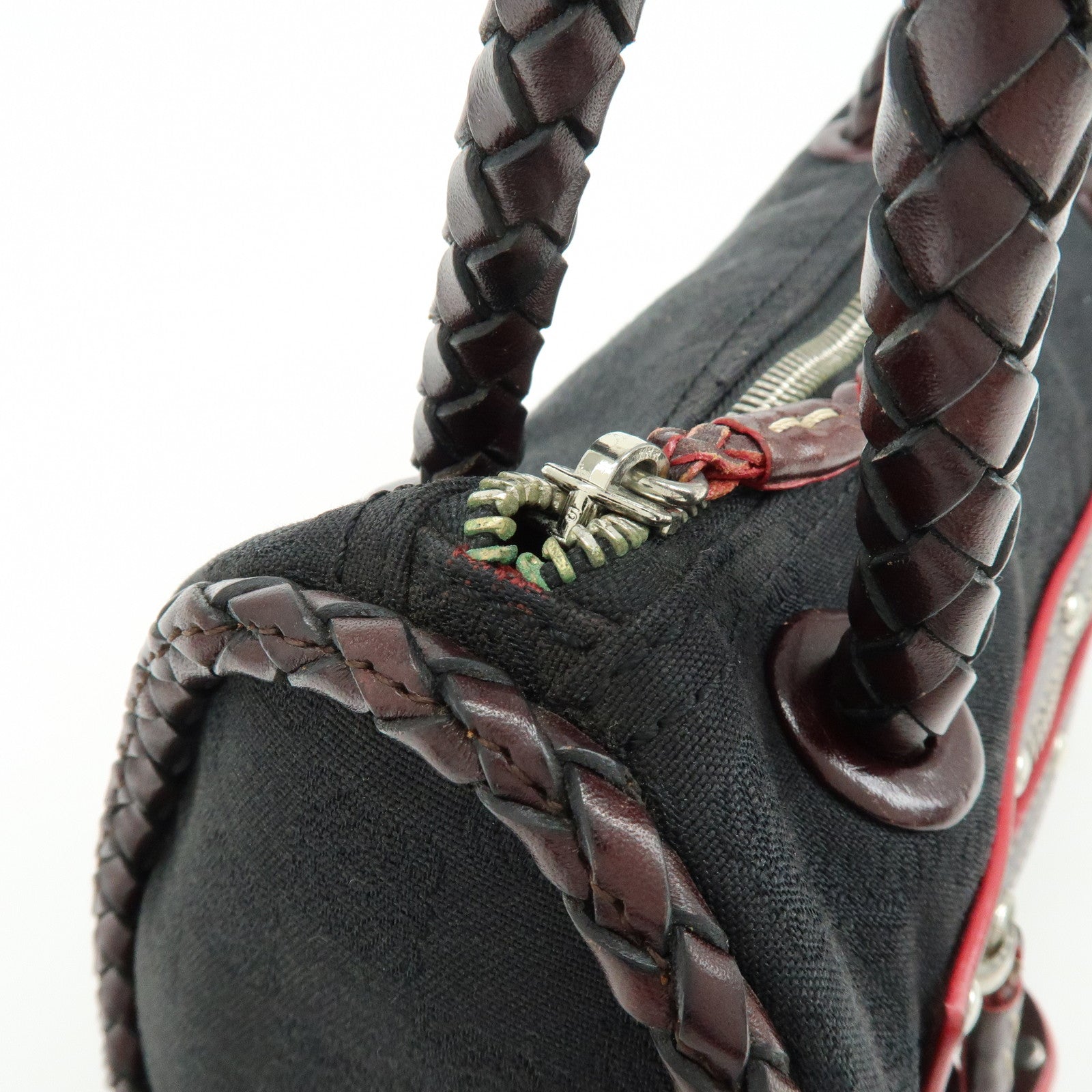 LOEWE Anagram Leather Mini Hand Bag Black Dark Brown