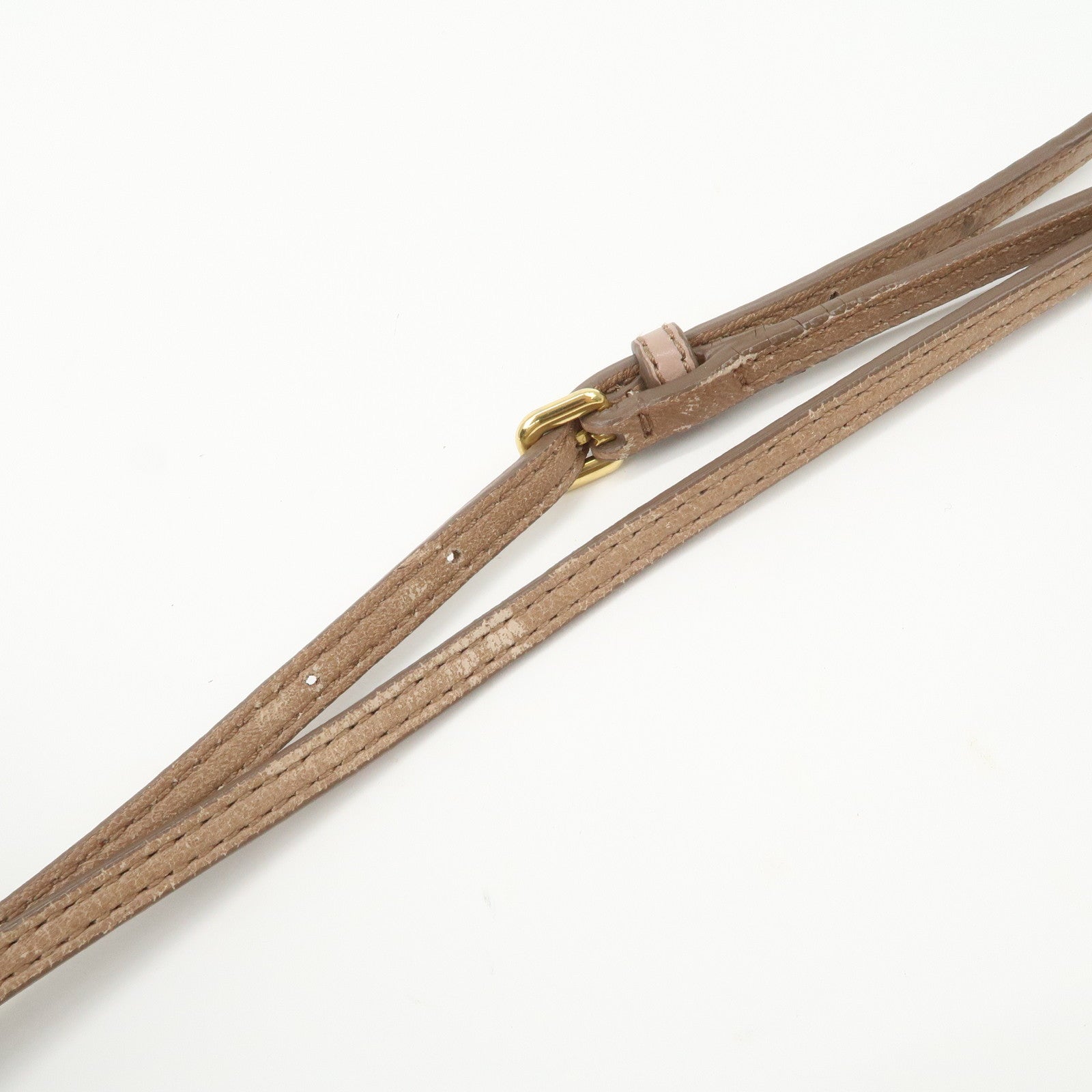 MIU MIU Leather 2Way Chain Shoulder Bag Clutch Bag Brown