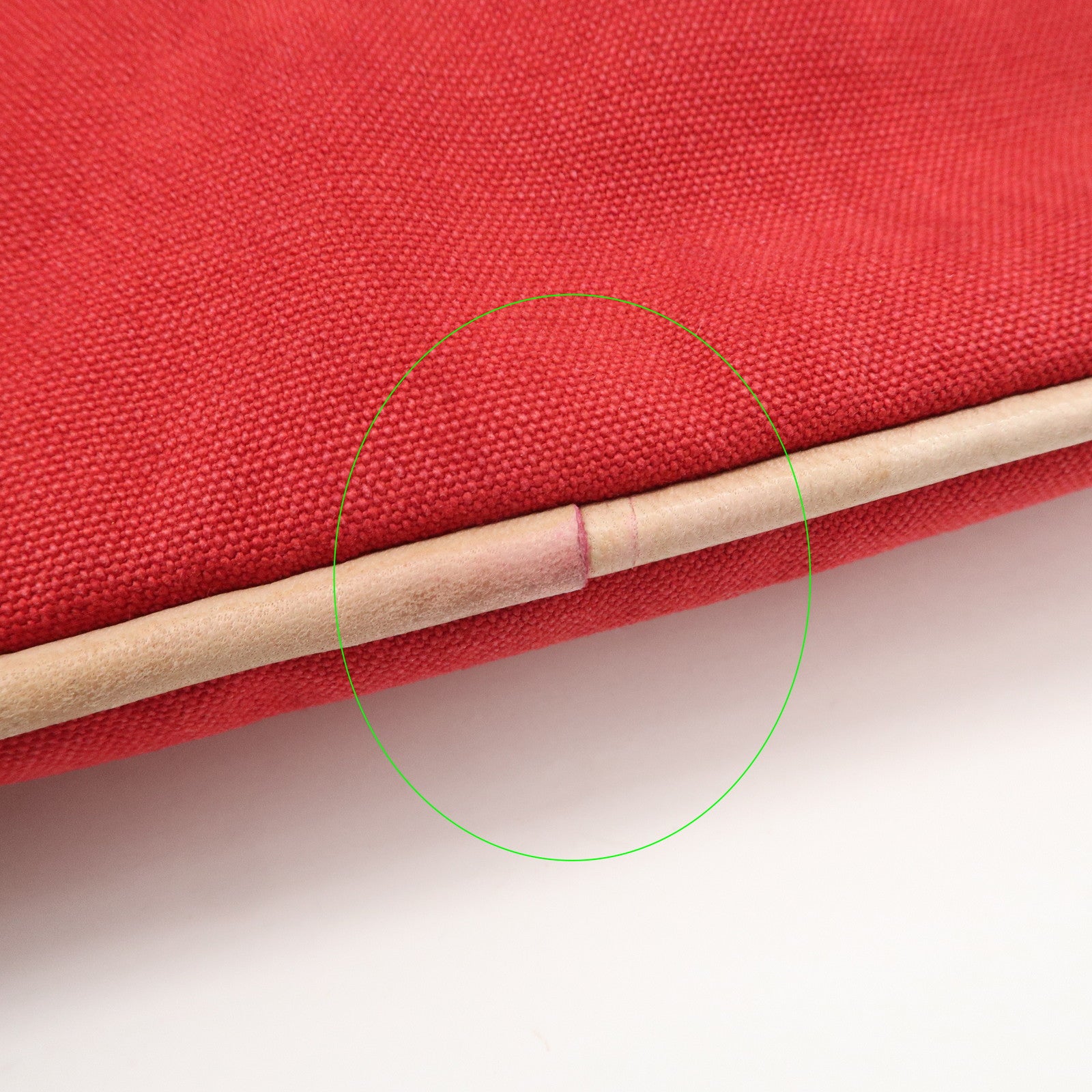 HERMES Set of 2 Canvas Leather Pouch Cosmetic Pouch Orange Red Used