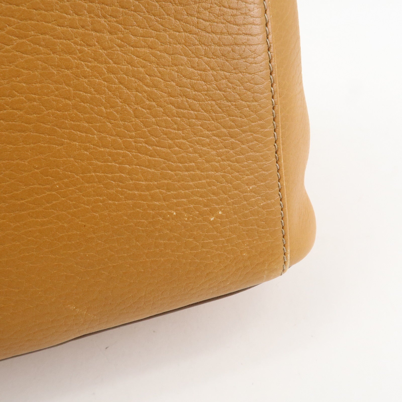 LOEWE Leather 2WAY Bag Hand Bag Shoulder Bag Brown Gold Hardware