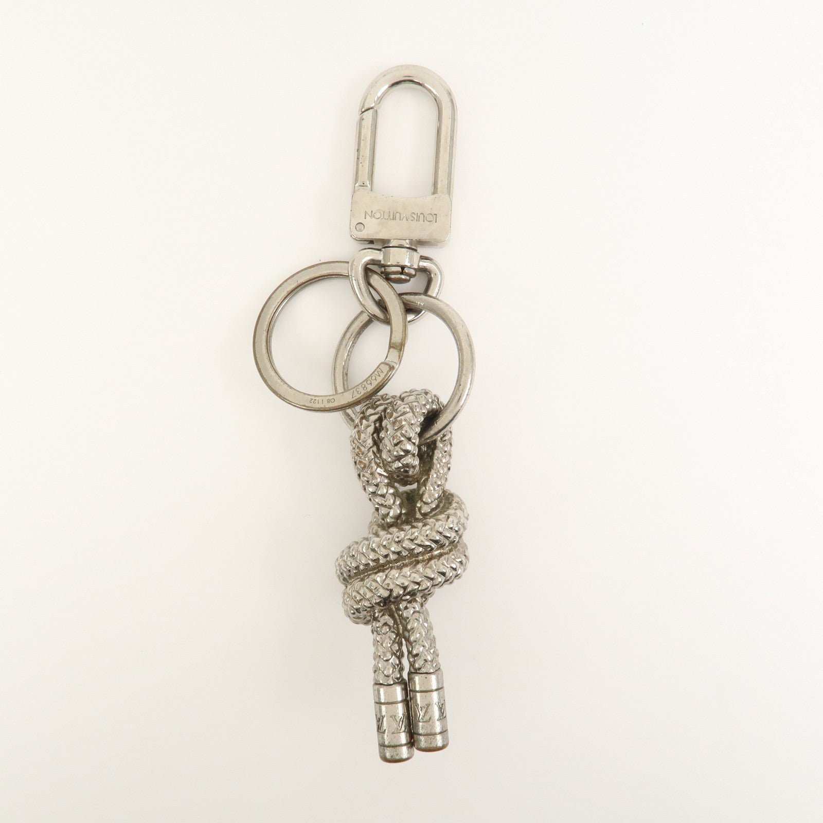 Louis Vuitton Porte Cles Knot Rope Metal Silver Keyring M66837