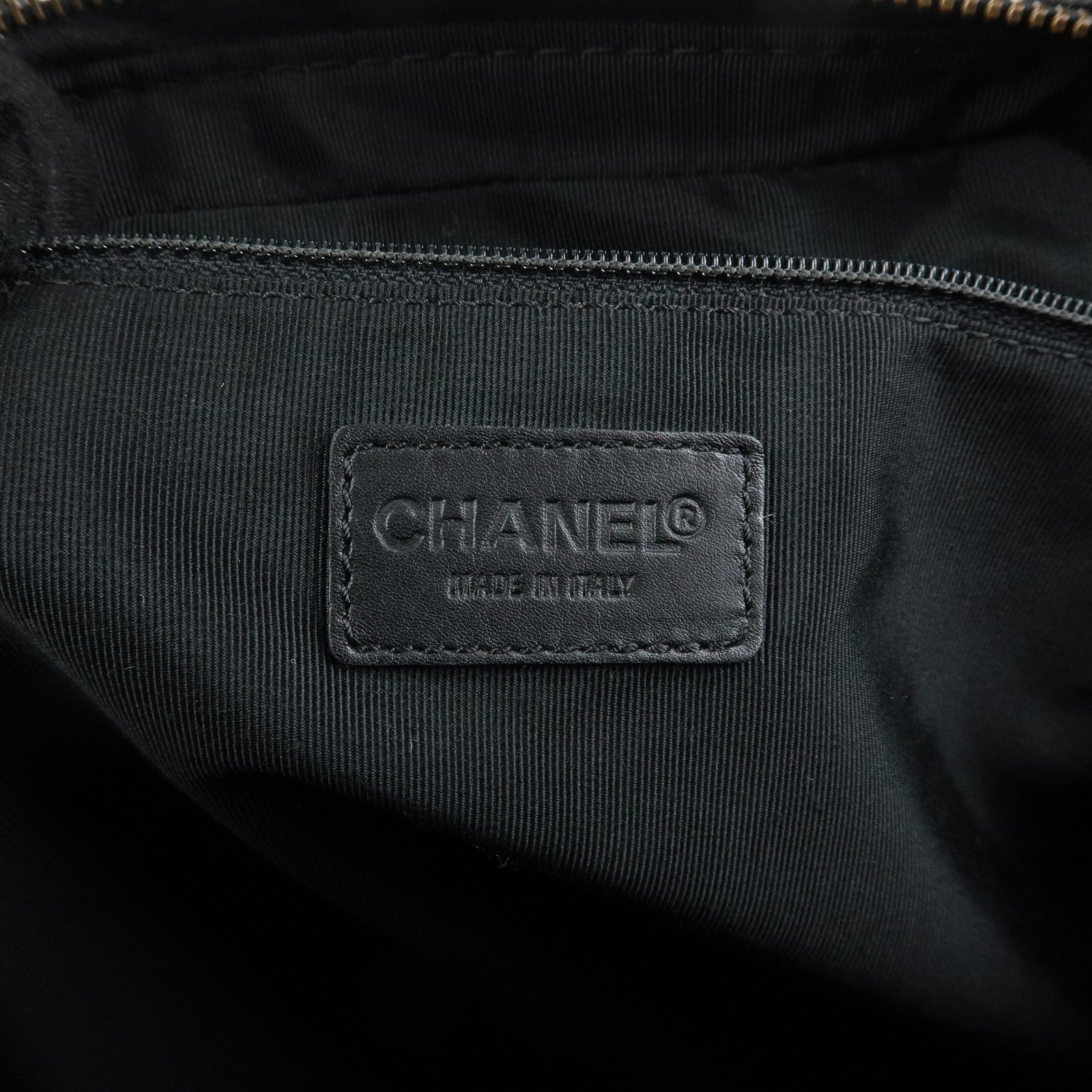 CHANEL Wild Stitch COCO Mark Leather Hand Bag Tote Bag Black A14693