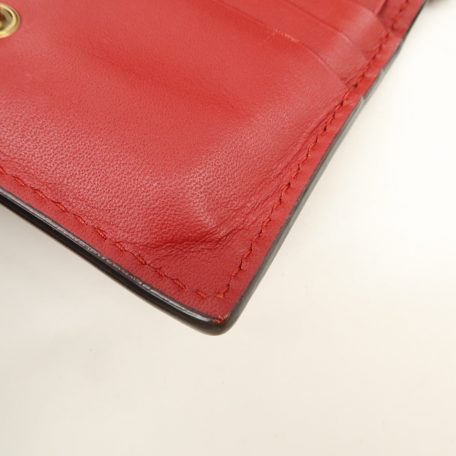 GUCCI Interlocking G Cherry GG Supreme Compact Wallet Beige 476050