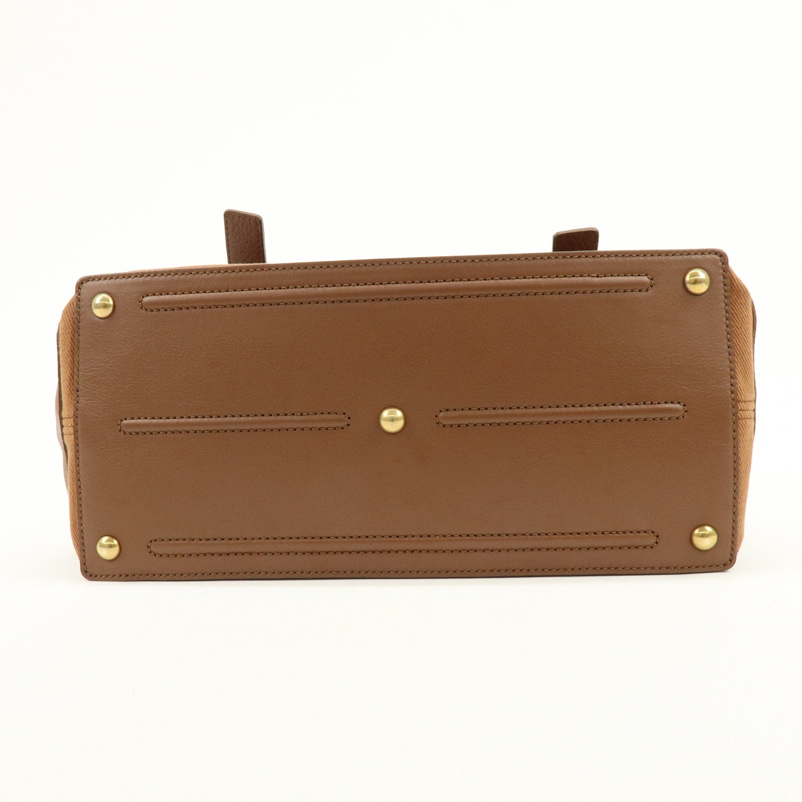 SAINT LAURENT PARIS Muse Two Leather Canvas 2WAY Bag Brown 229680