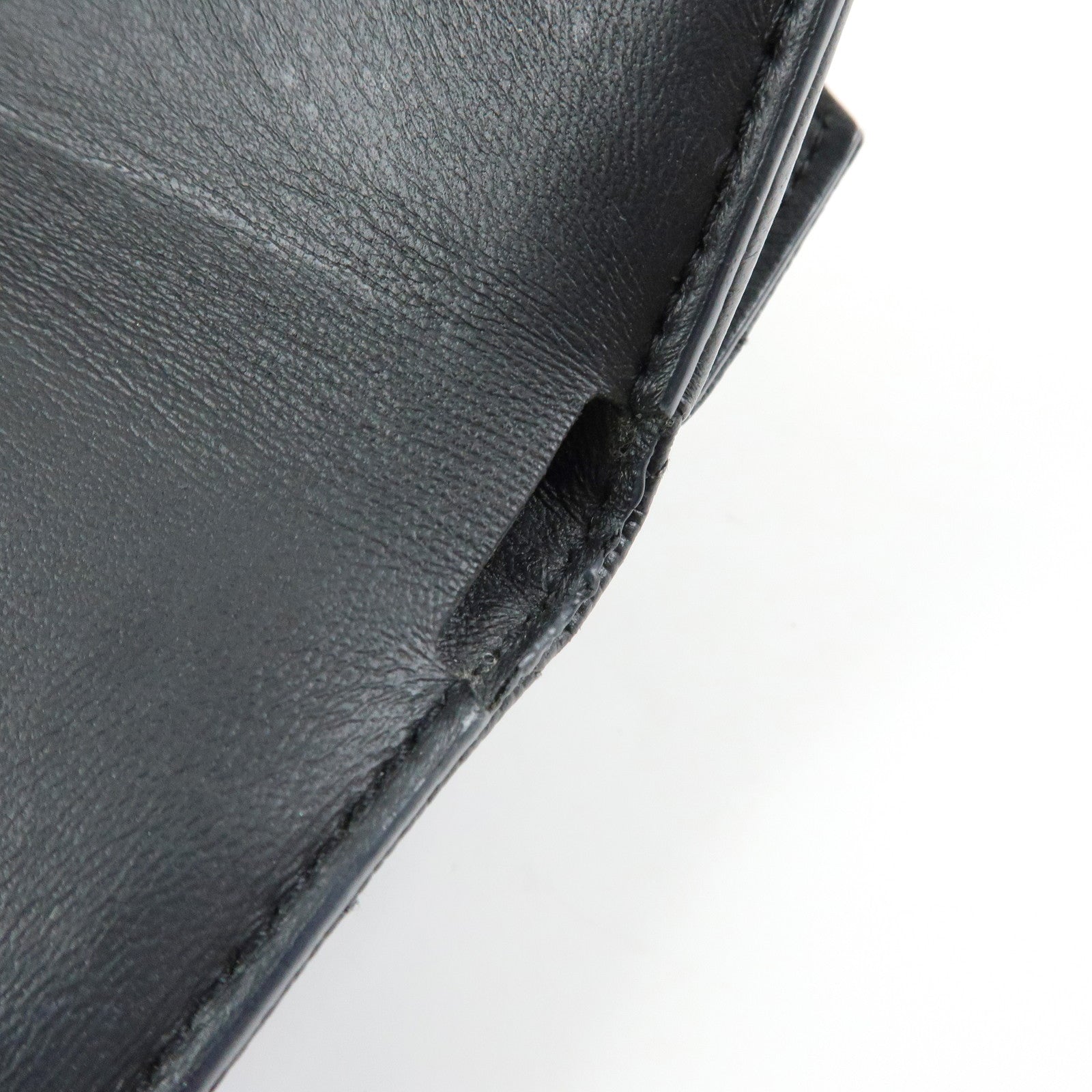SAINT LAURENT PARIS Cassandre Leather Compact Wallet Black 505118