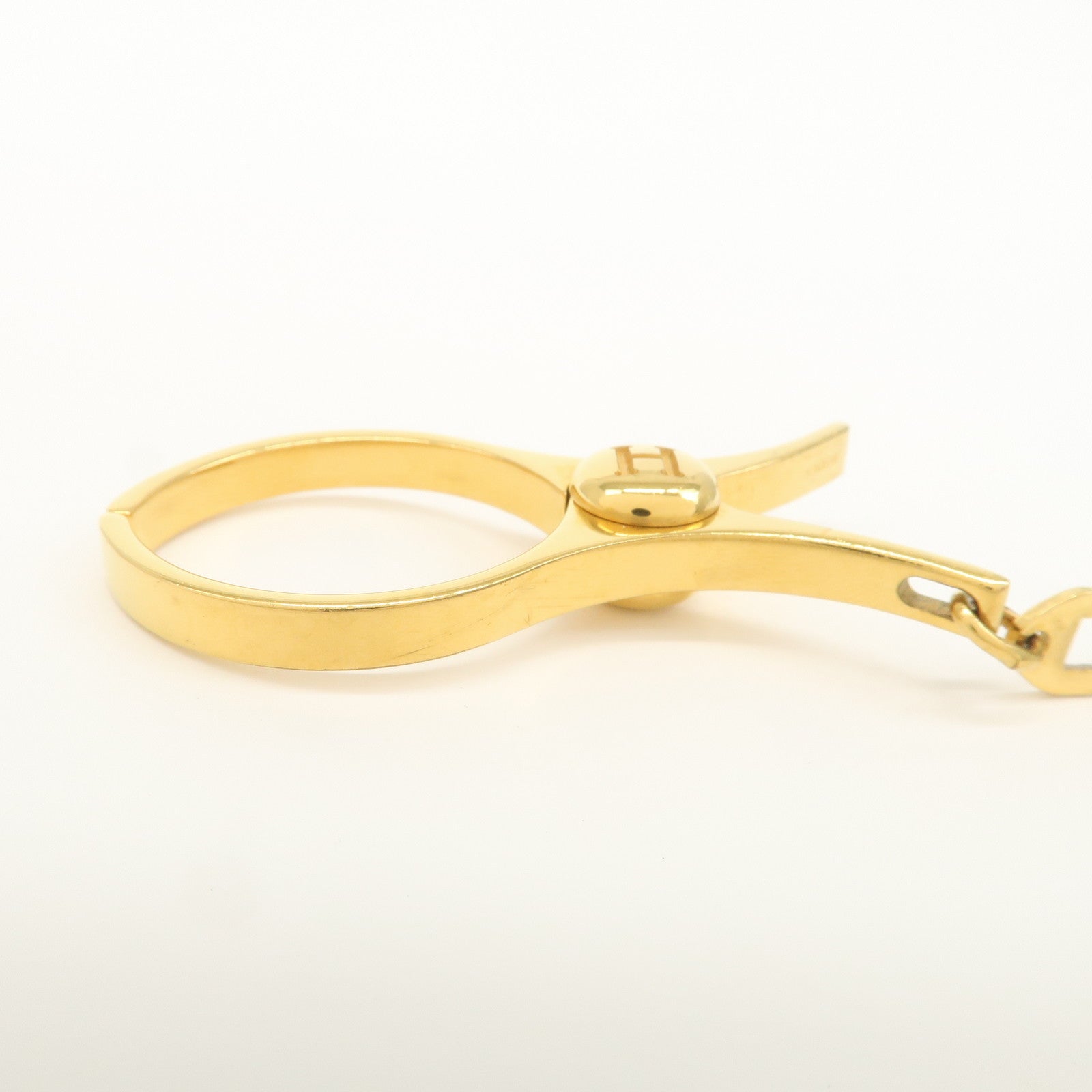 HERMES Filou Metal Glove Holder Charm Gold 000833G