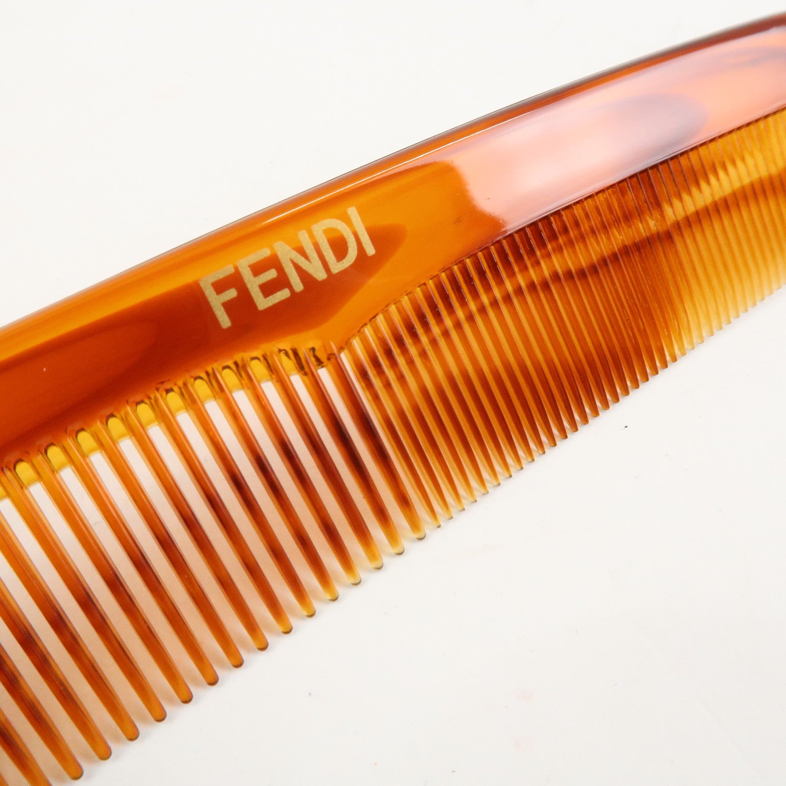 FENDI Plastic Tortoiseshell Comb Hair Brush Brown Used