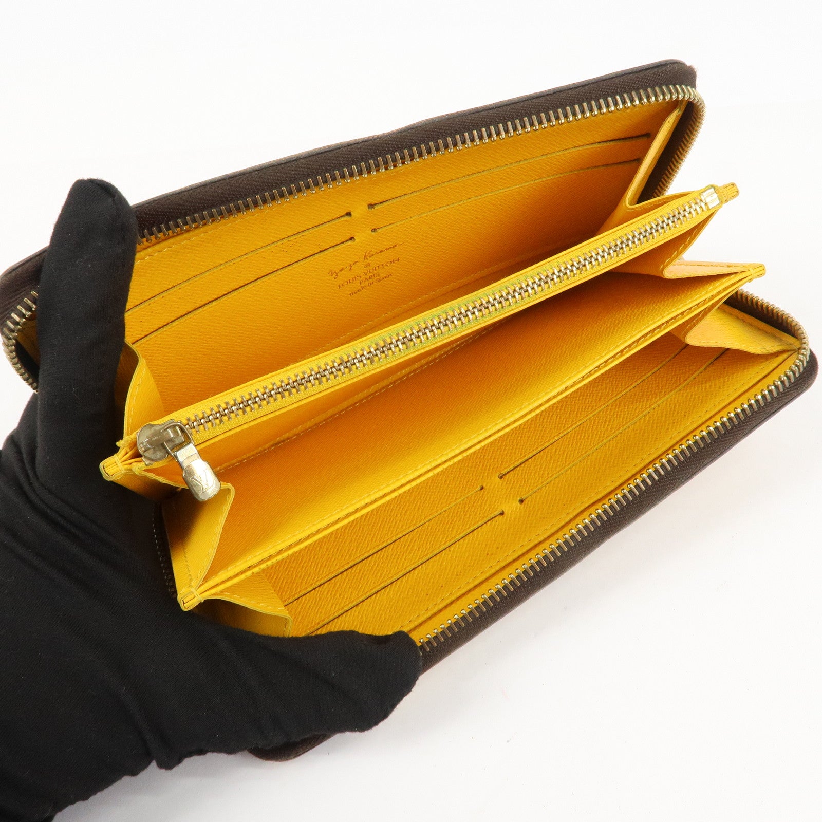 Louis Vuitton Monogram Zippy Wallet Pumpkin Dots Jaune M60449 Used