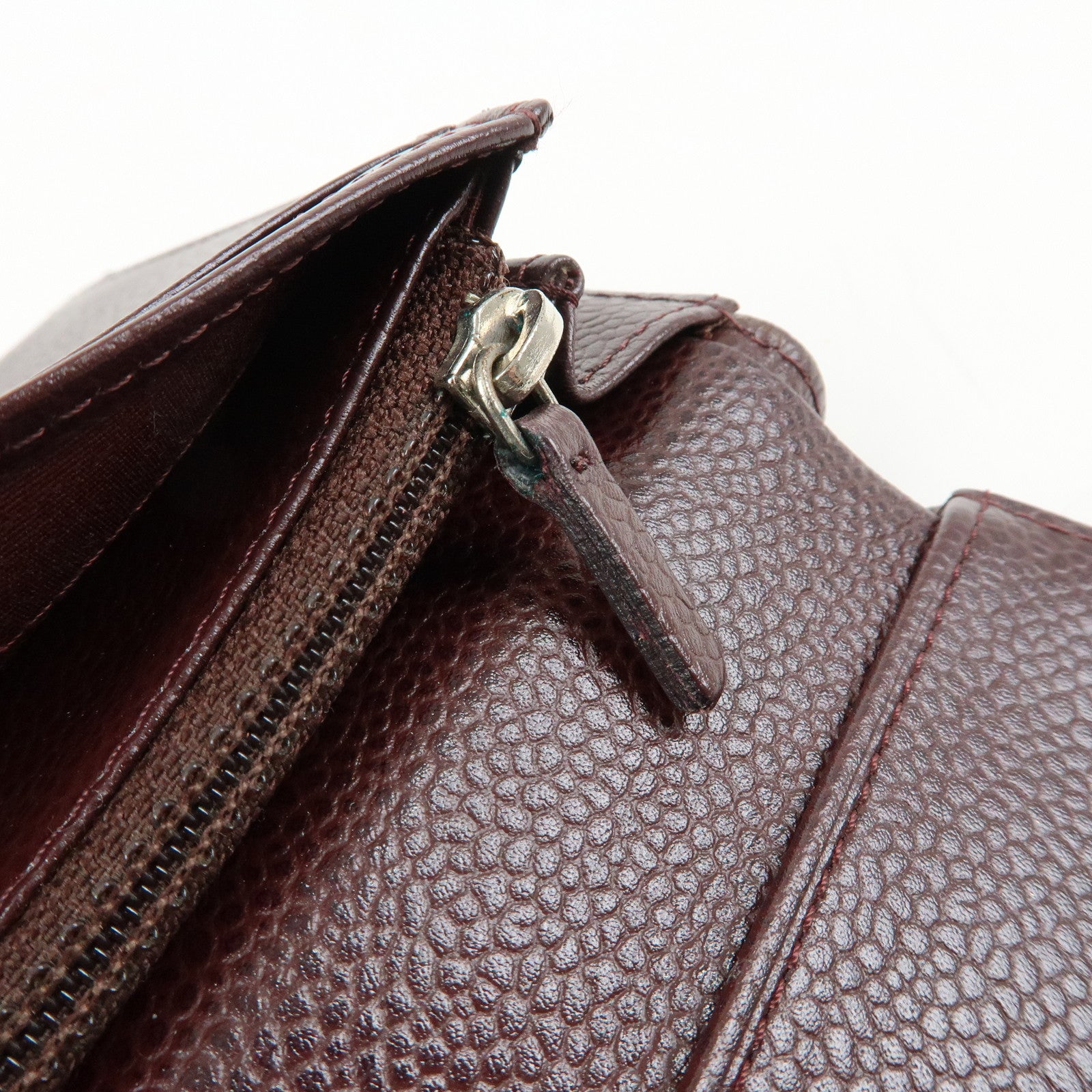 CHANEL COCO Mark Caviarskin Flap Bi-fold Long Wallet Brown