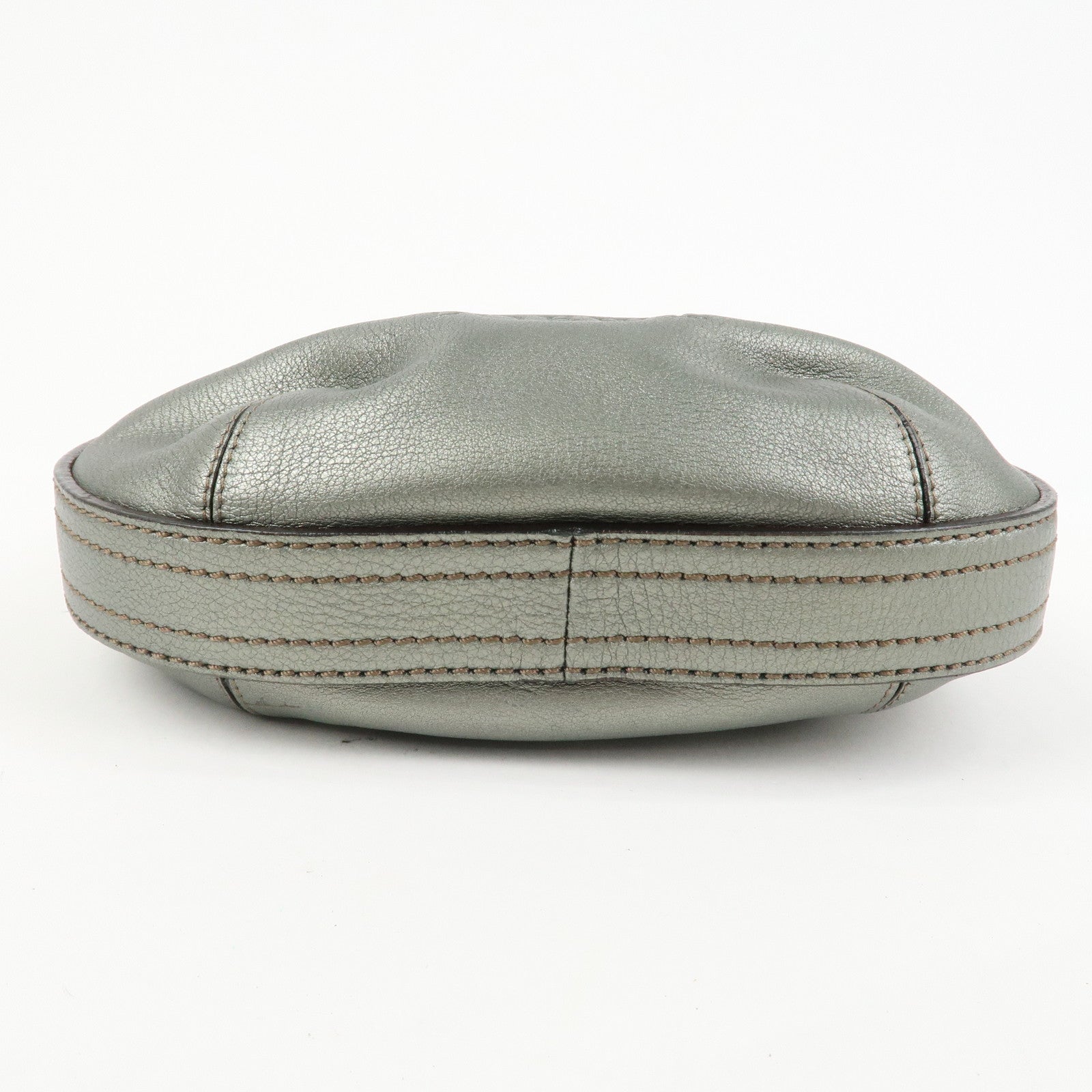LOEWE Leather 2WAY Bag Shoulder Bag Hand Bag Metallic Gray