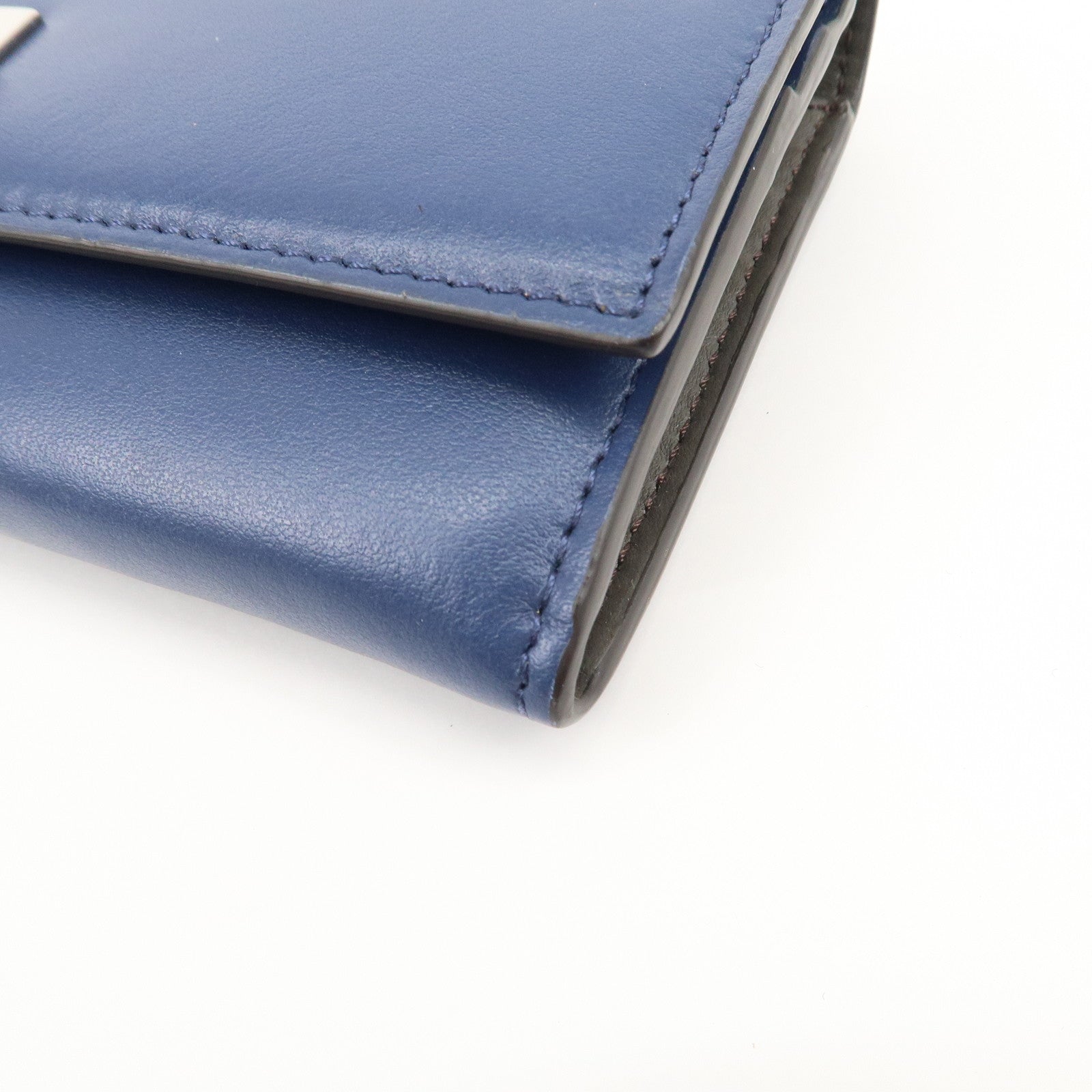 FENDI Peekaboo Leather Bi-fold Continental Wallet Long Wallet 8M0377 Used