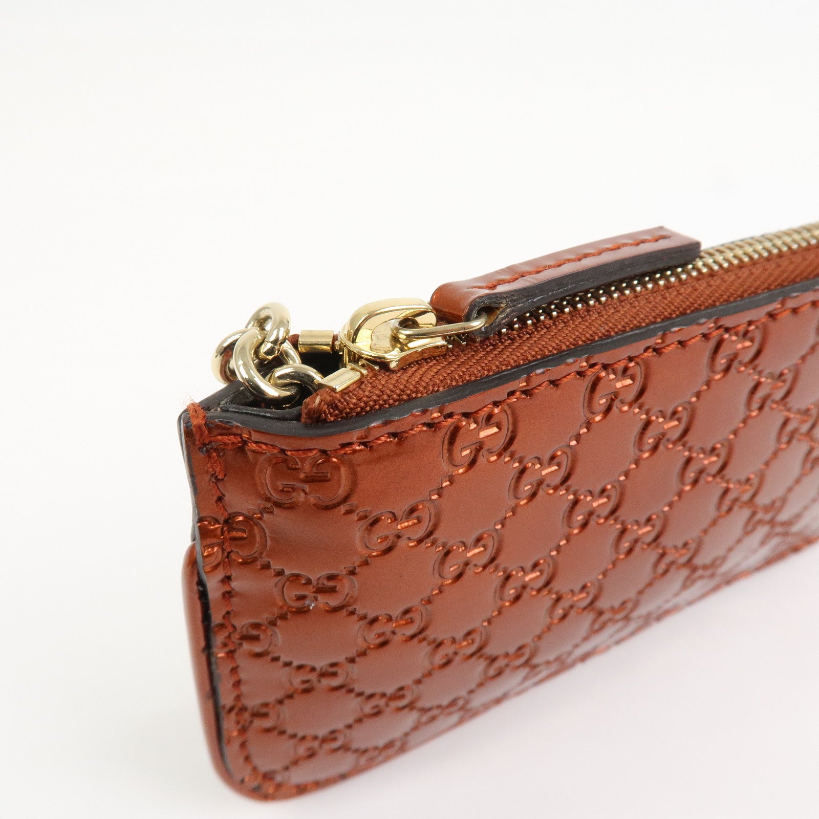 GUCCI Guccissima Leather Coin Case Key Hook Brown 233183