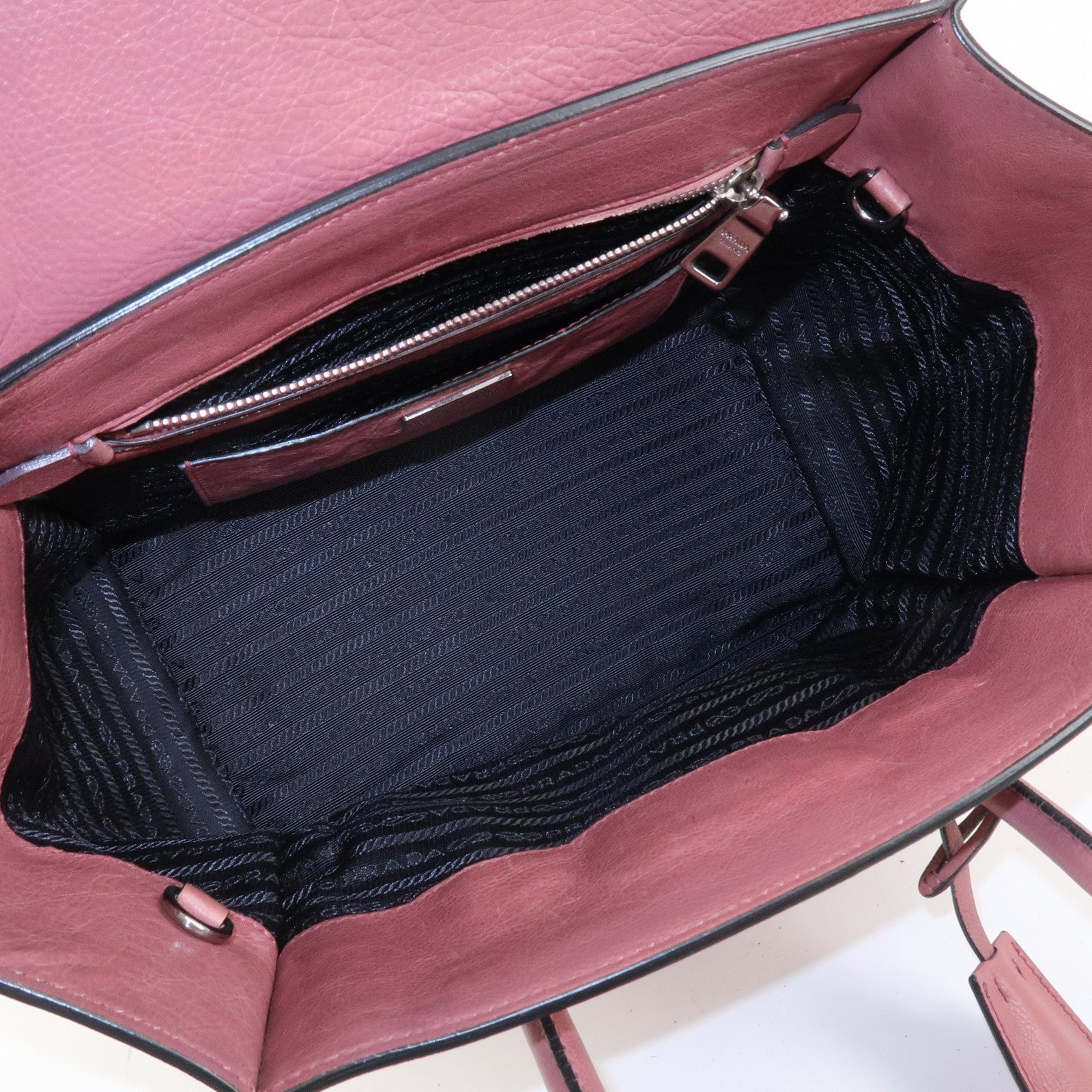 PRADA Logo Leather 2Way Bag Hand Bag Shoulder Bag Pink BN2665