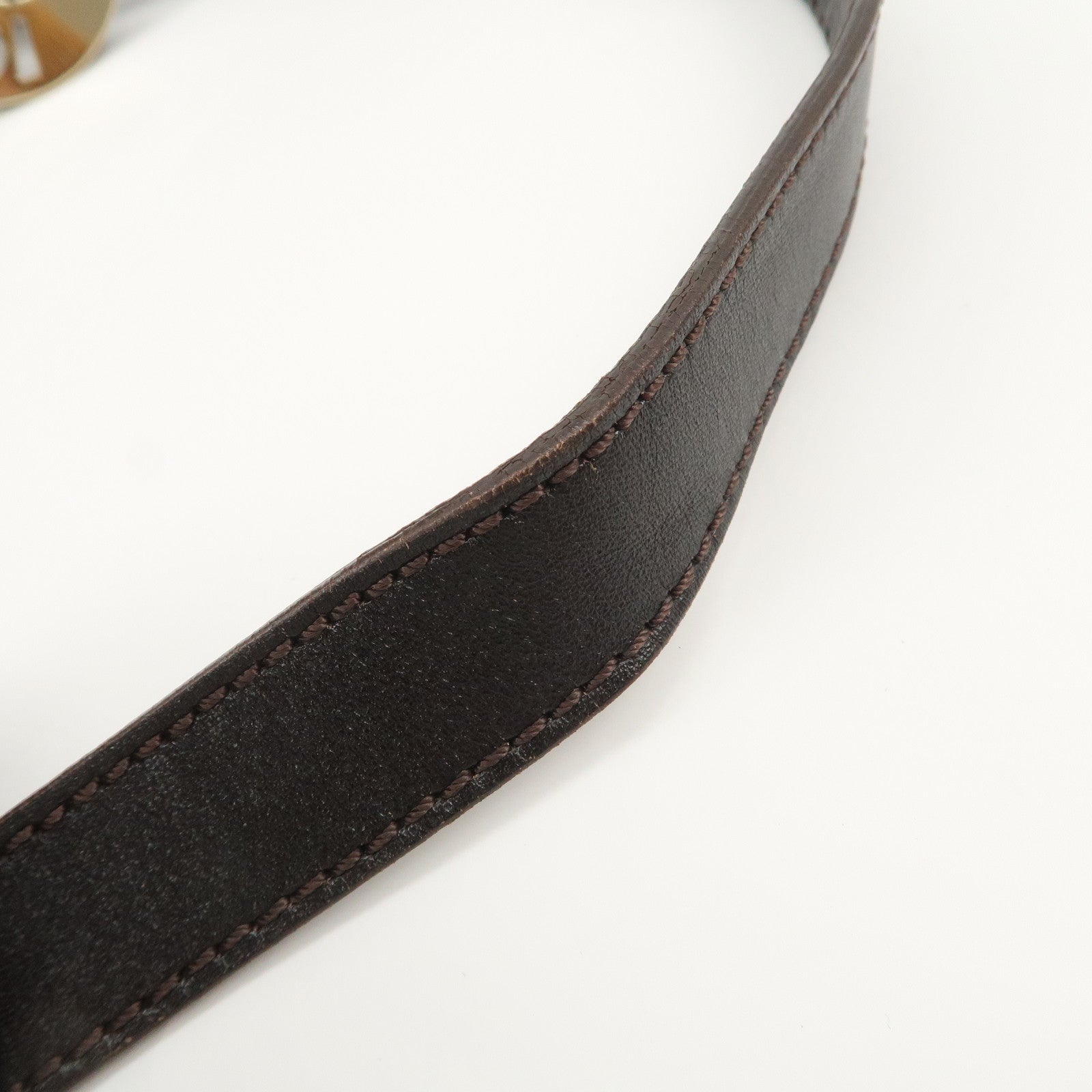 FENDI Zucca Canvas Leather Shoulder Bag Hand Bag Black Brown 8BR448