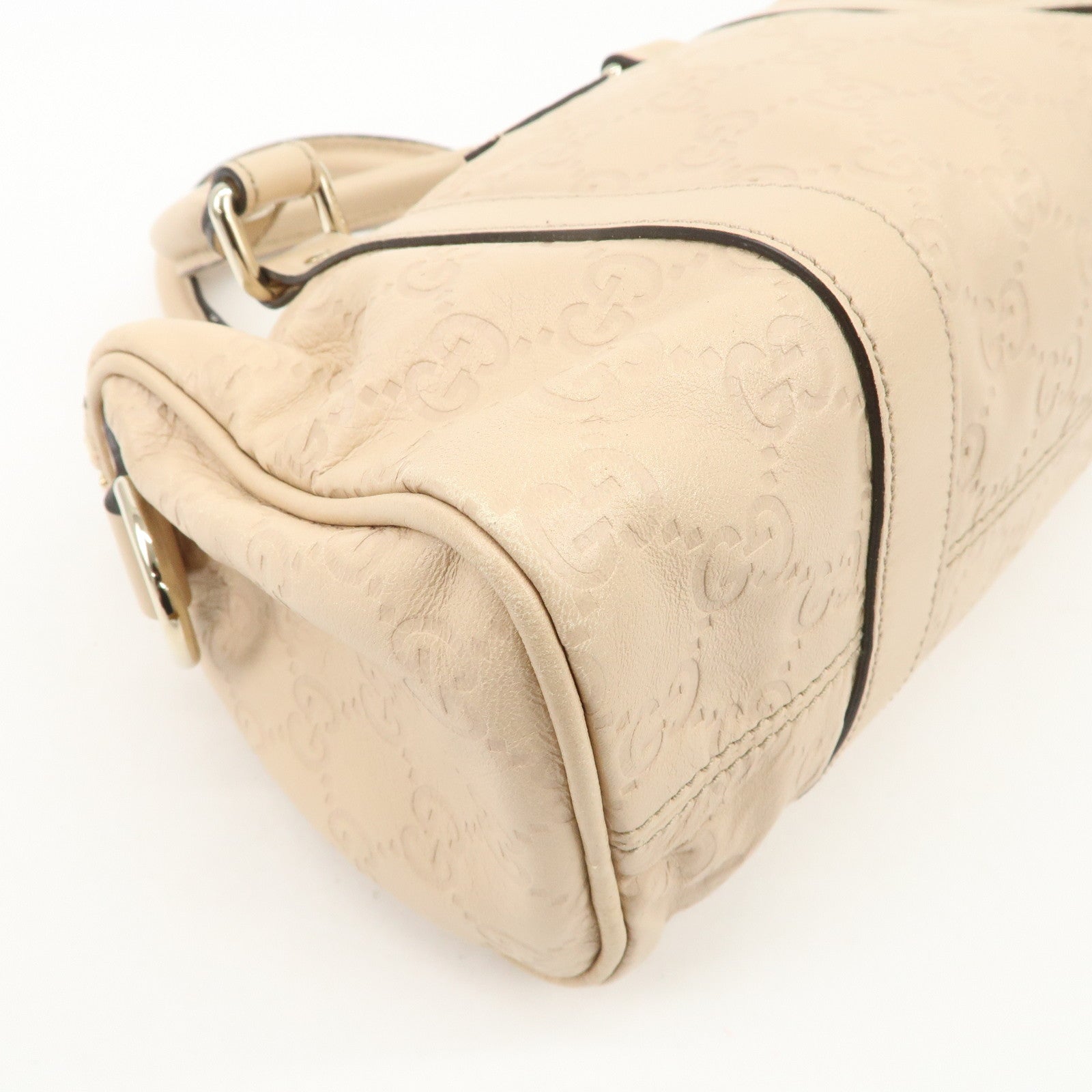 GUCCI Guccissima Leather Mini Boston Bag Pink Beige 193604