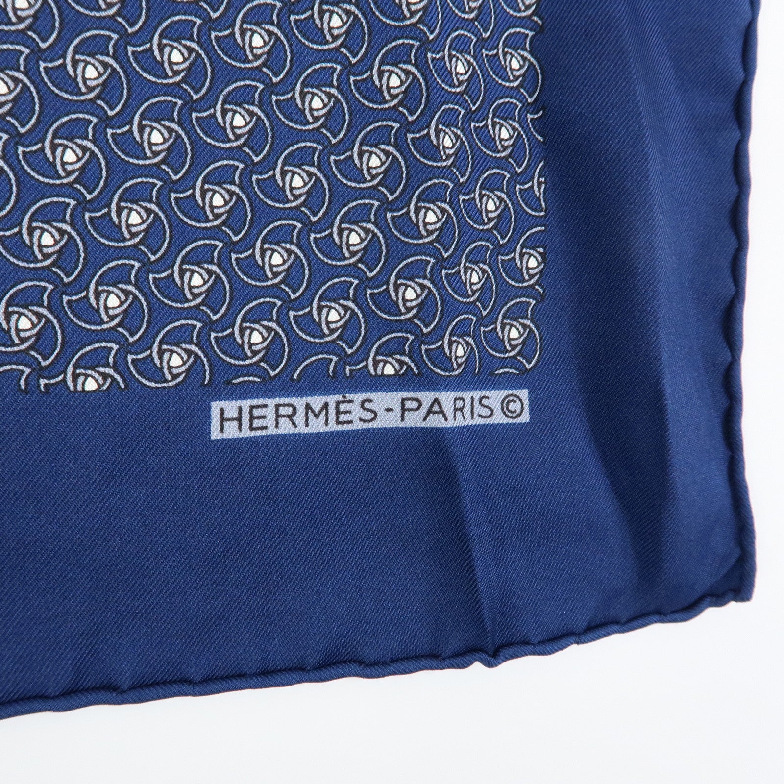 HERMES Carre 45 Set of 2 Silk 100% Scarf Navy Green