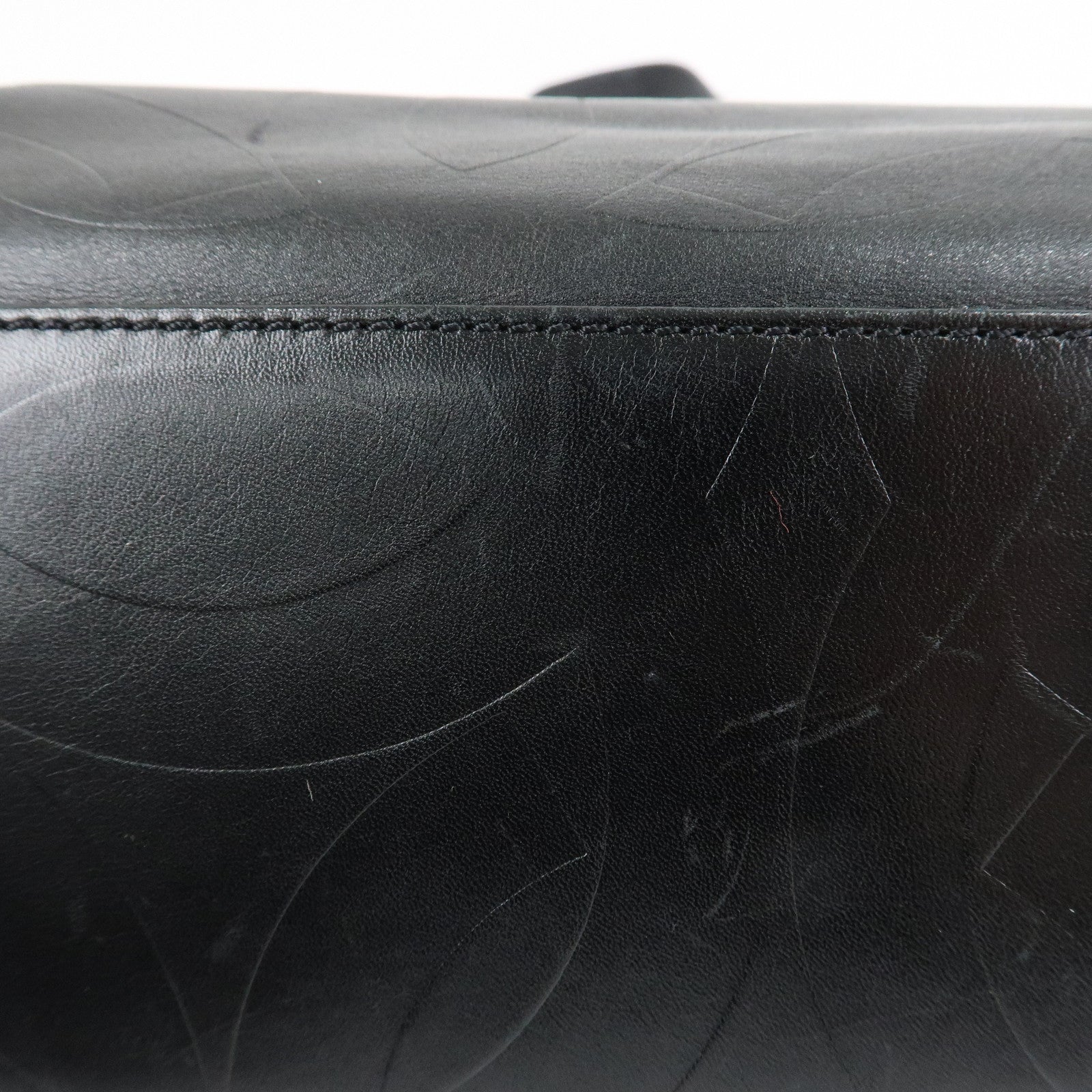 CHANEL COCO Mark Leather Bag Tote Bag Black Used